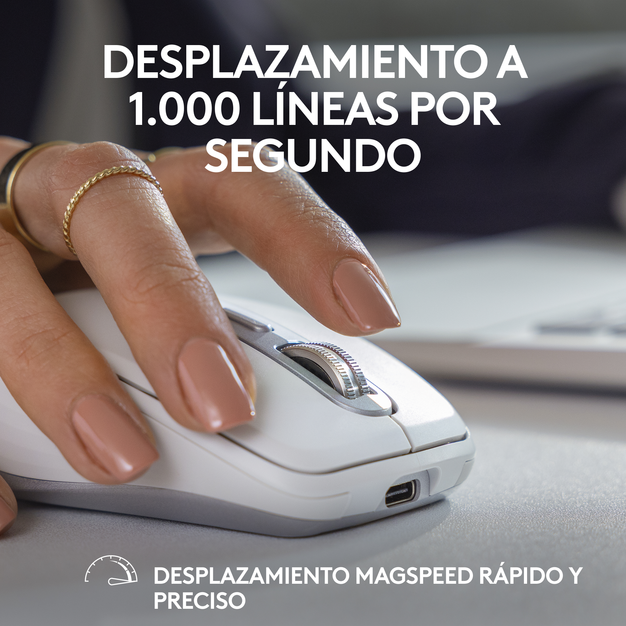 Mouse inalámbrico compacto de alto rendimiento Logitech MX Anywhere 3S PALE GREY - 2