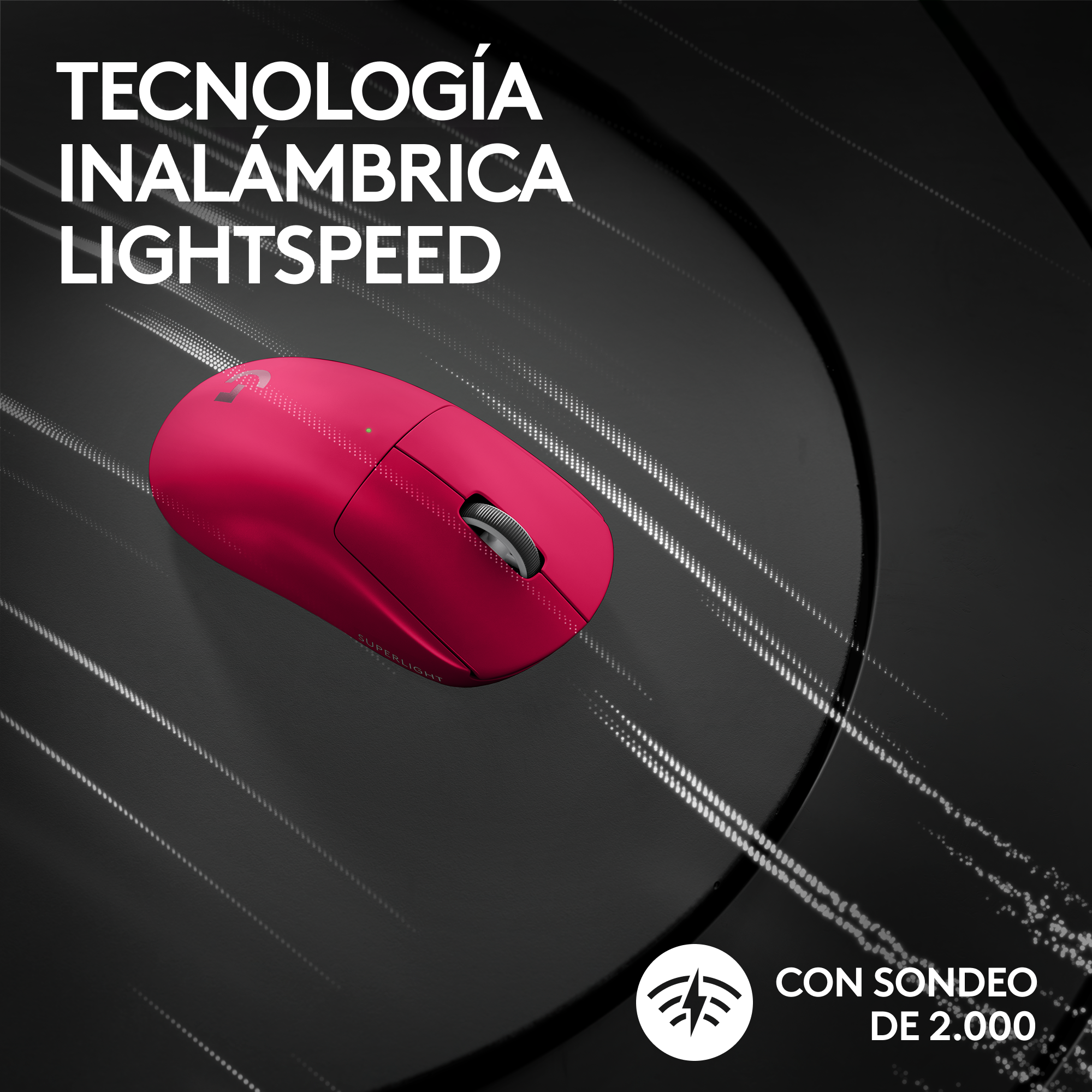 Mouse Inalámbrico Logitech G PRO X SUPERLIGHT 2 LIGHTSPEED Magenta - 5