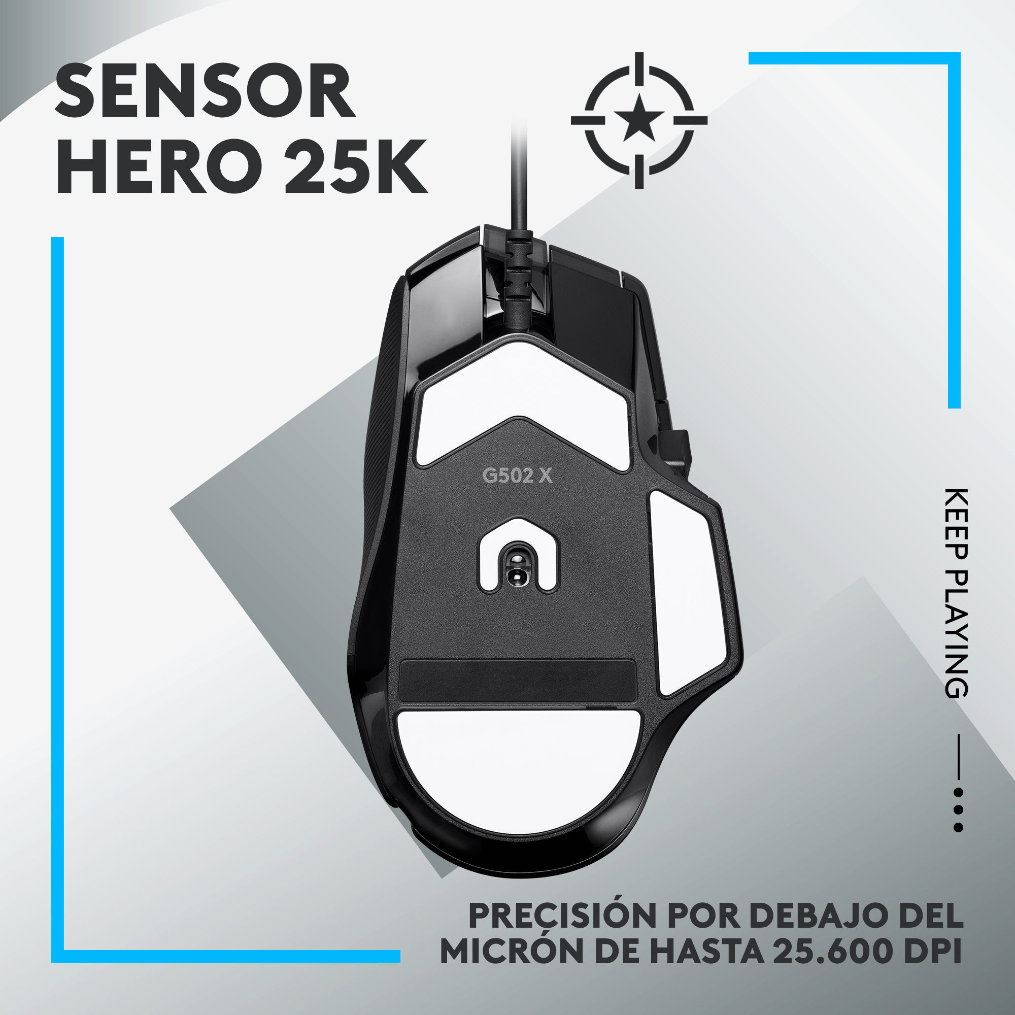 Mouse Logitech G502 X con Cable para juegos Negro - 3