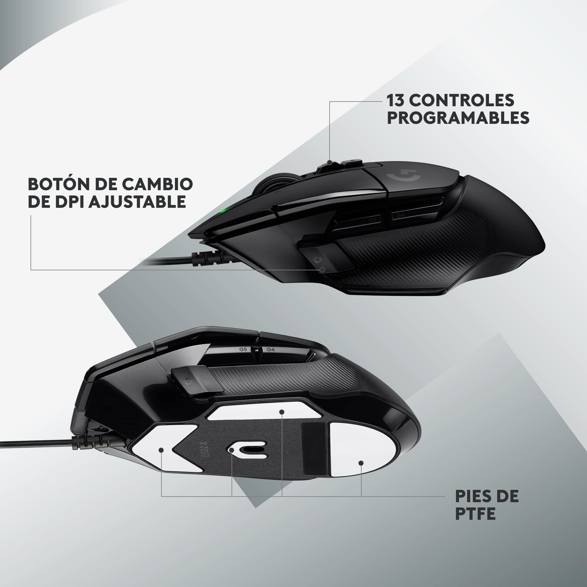 Mouse Logitech G502 X con Cable para juegos Negro - 4