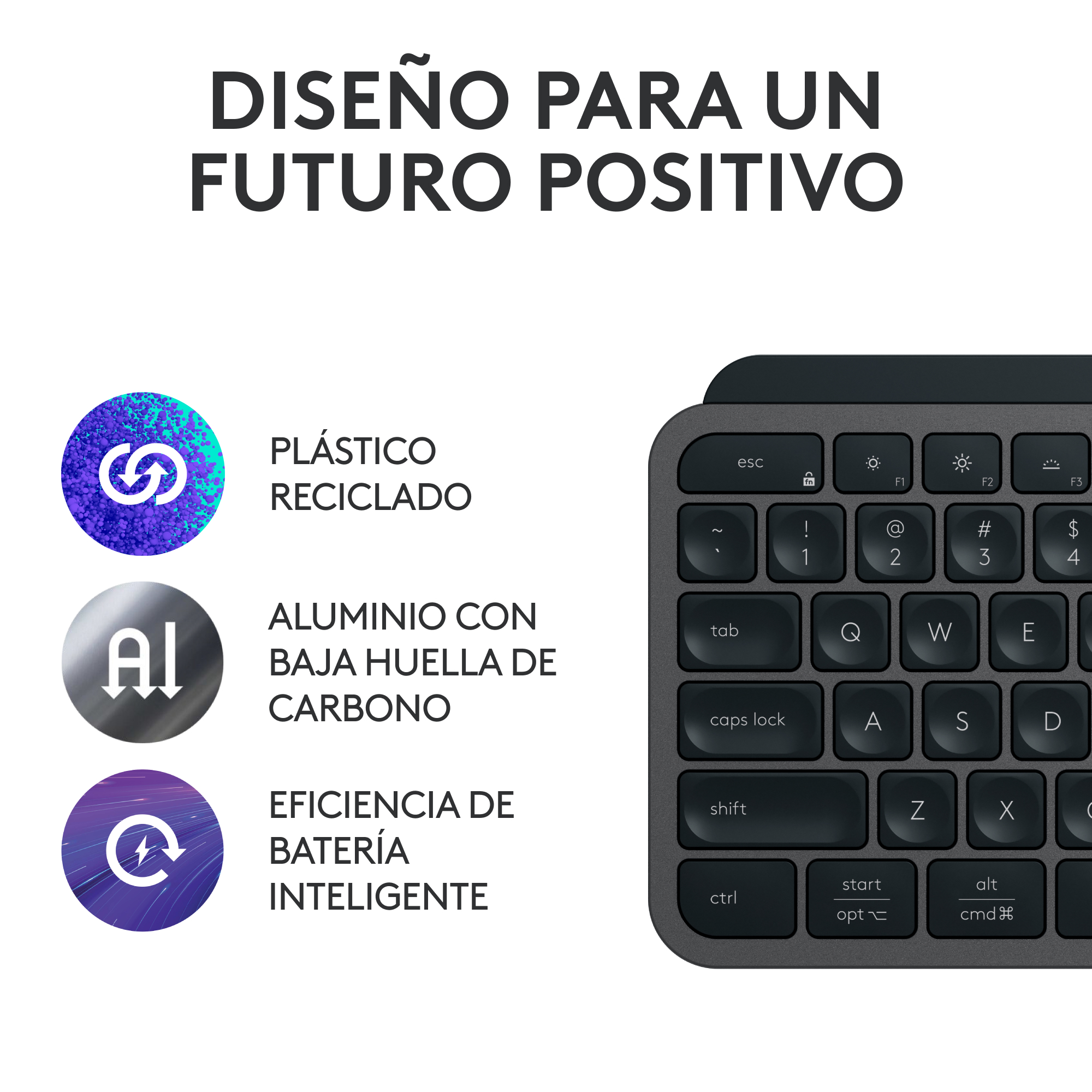 Teclado inalámbrico Bluethooth Logitech MX Keys S USB-C Negro - 3
