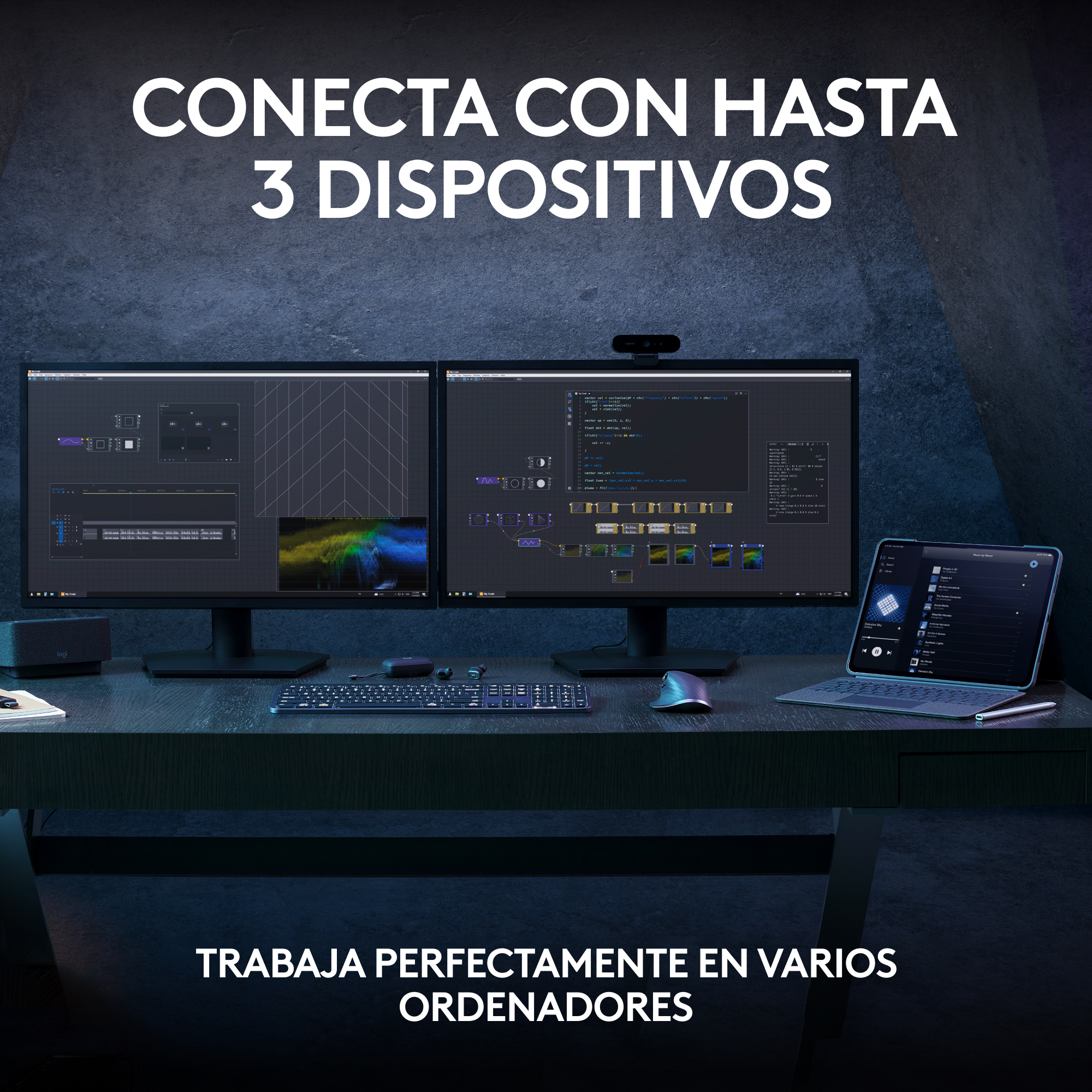 Teclado inalámbrico Bluethooth Logitech MX Keys S USB-C Negro - 7