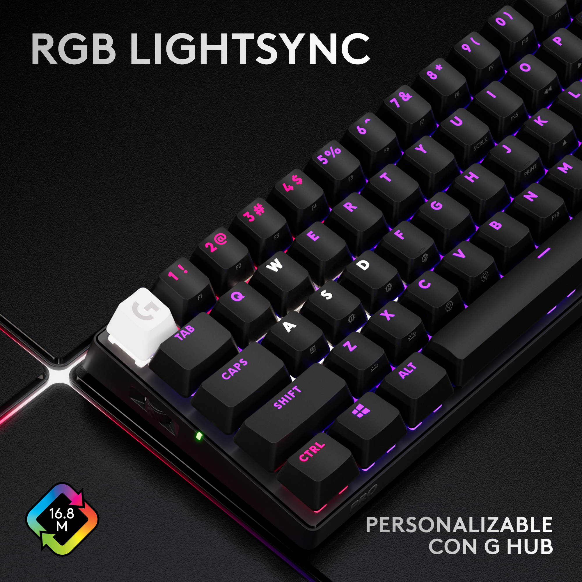 Teclado inalámbrico Logitech G PRO X 60 LIGHTSPEED para juegos Negro - 7