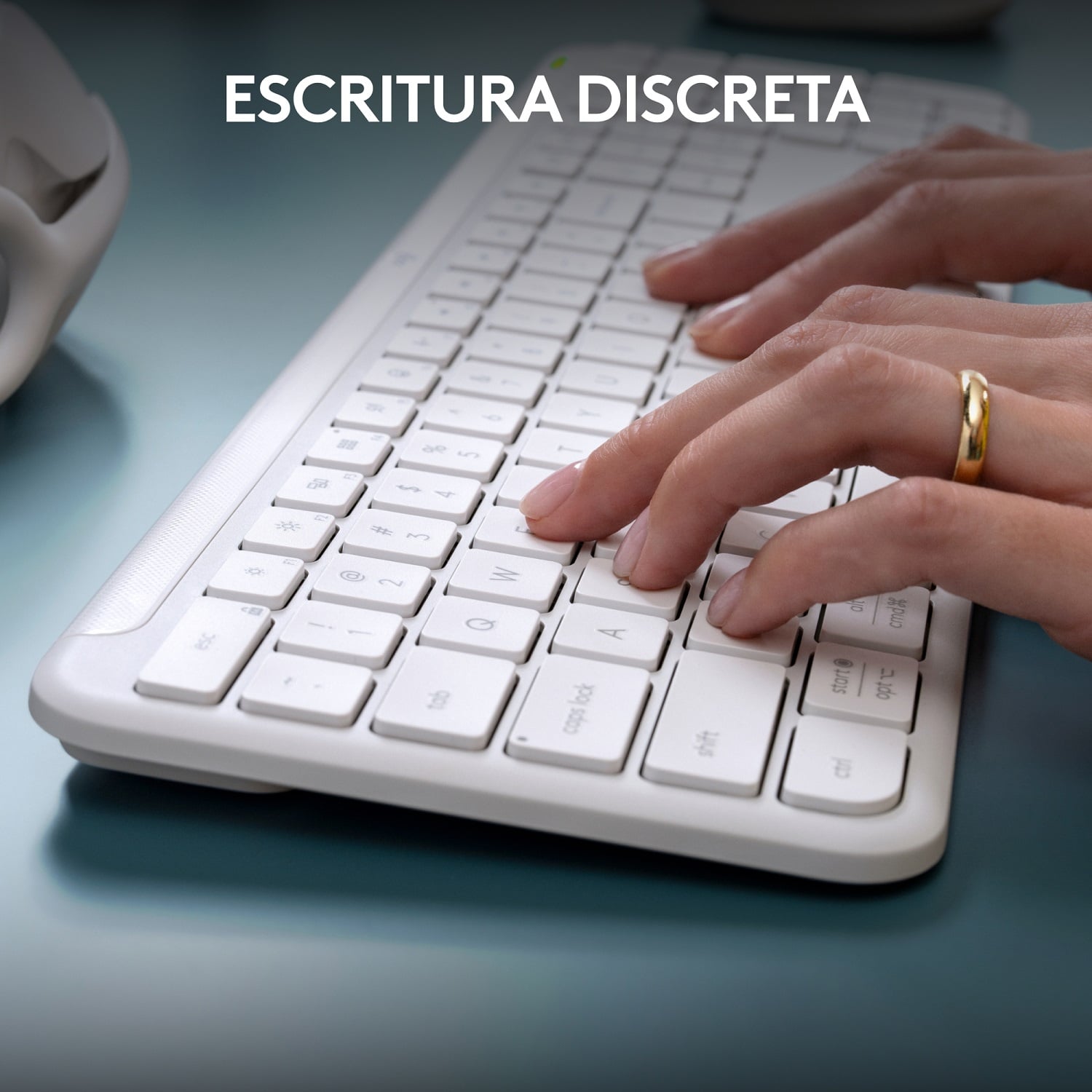 TECLADO LOGITECH SLIM SILENT K950 WIRELESS BOLT/BLUETOOTH SP WHITE - 6