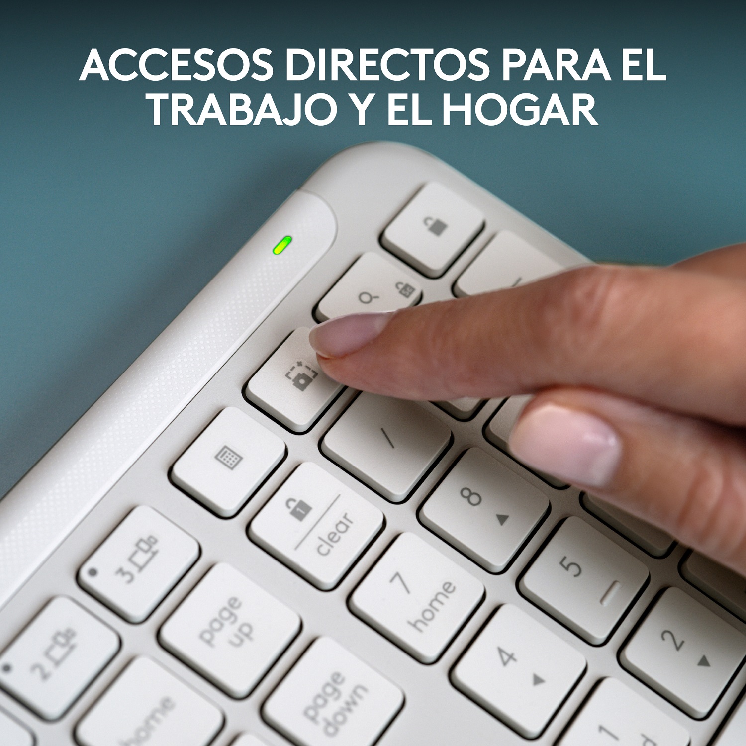 TECLADO LOGITECH SLIM SILENT K950 WIRELESS BOLT/BLUETOOTH SP WHITE - 8