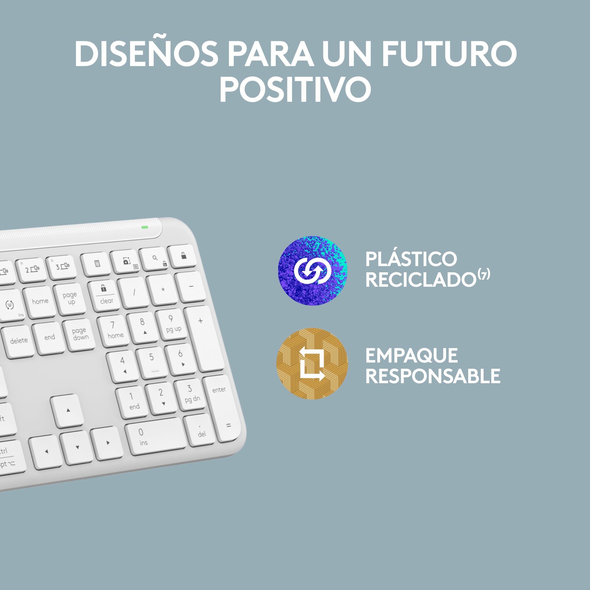 TECLADO LOGITECH SLIM SILENT K950 WIRELESS BOLT/BLUETOOTH SP WHITE - 10
