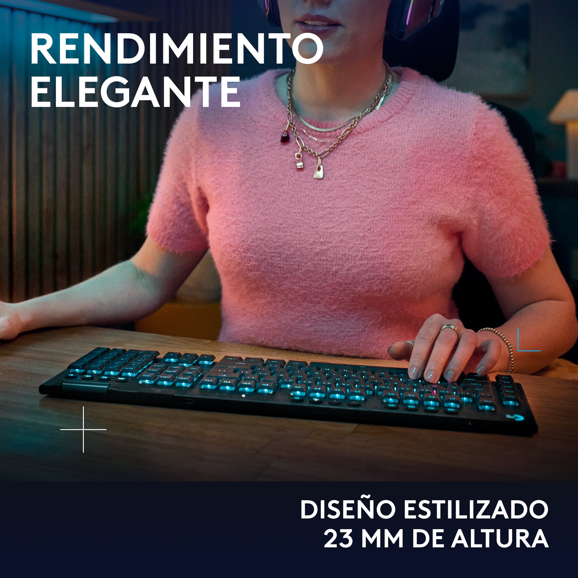 Teclado inalámbrico discreto LOGITECH G915 X LIGHTSPEED para juegos Negro - 8