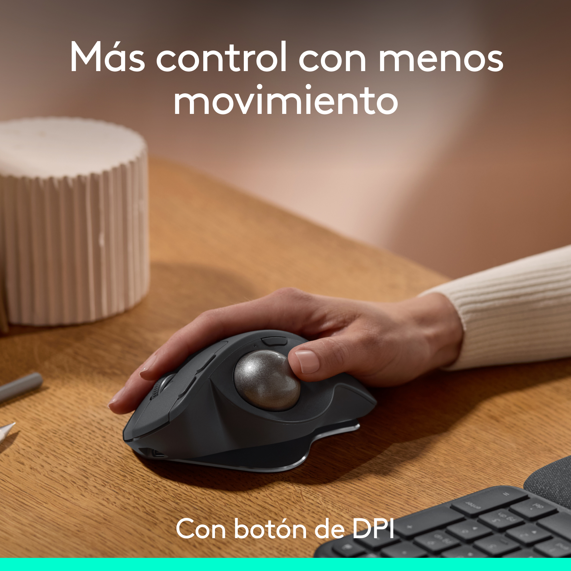 Mouse Trackball inalámbrico avanzado MX Ergo S Negro - 2