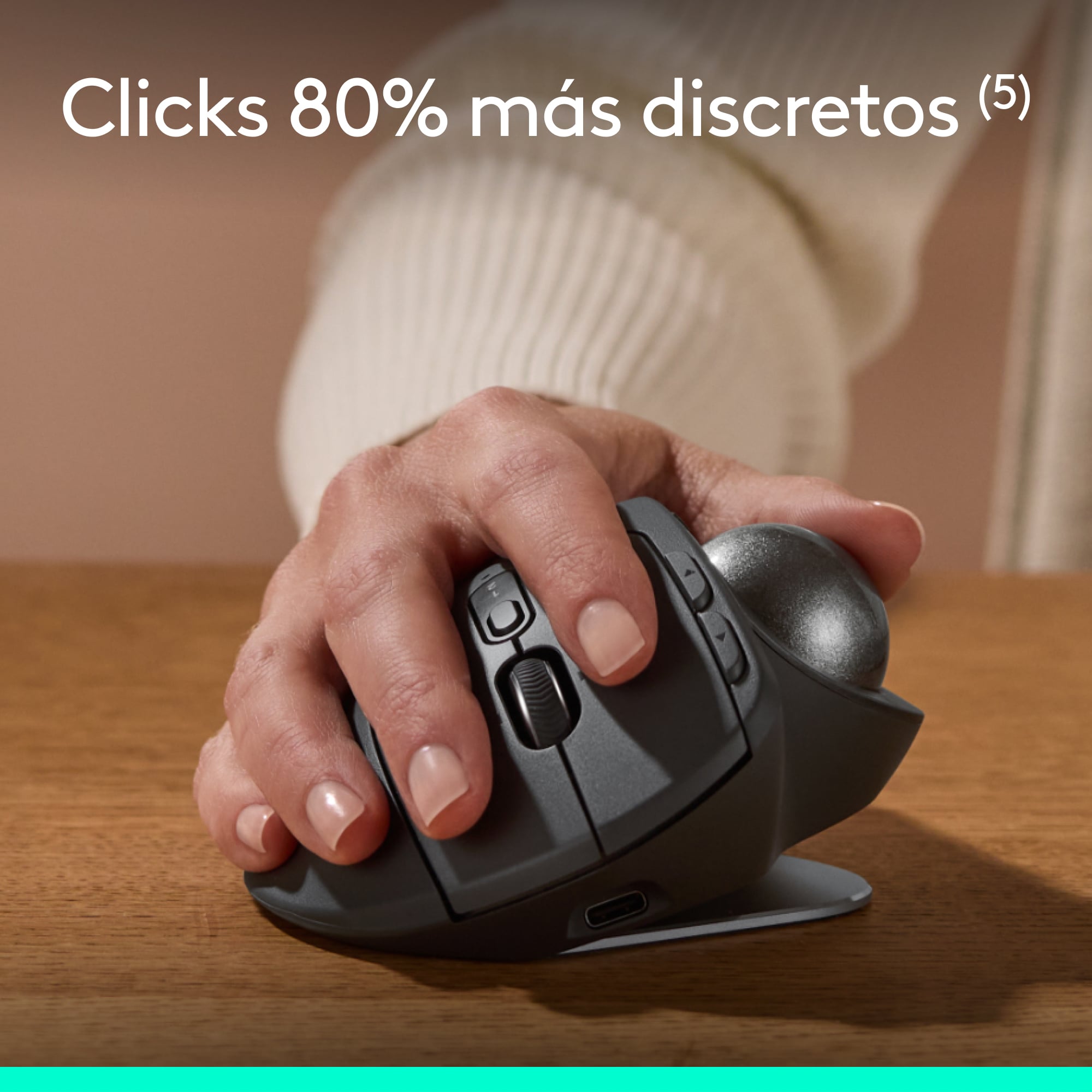Mouse Trackball inalámbrico avanzado MX Ergo S Negro - 5