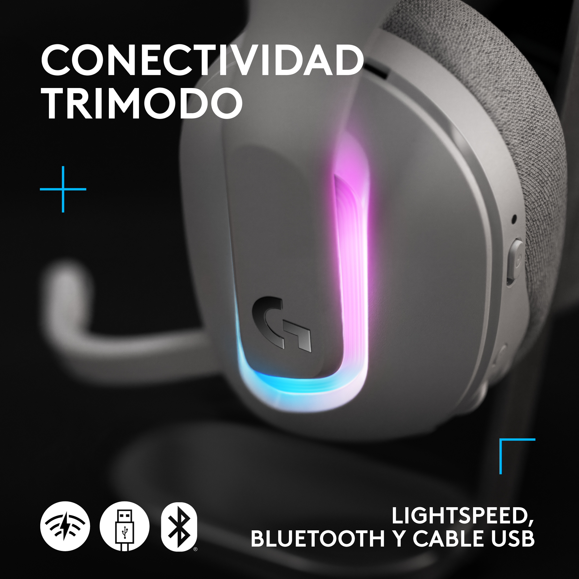 Audífonos inalámbricos G522 LIGHTSPEED para juegos gaming con LIGHTSYNC RGB Negro - 3