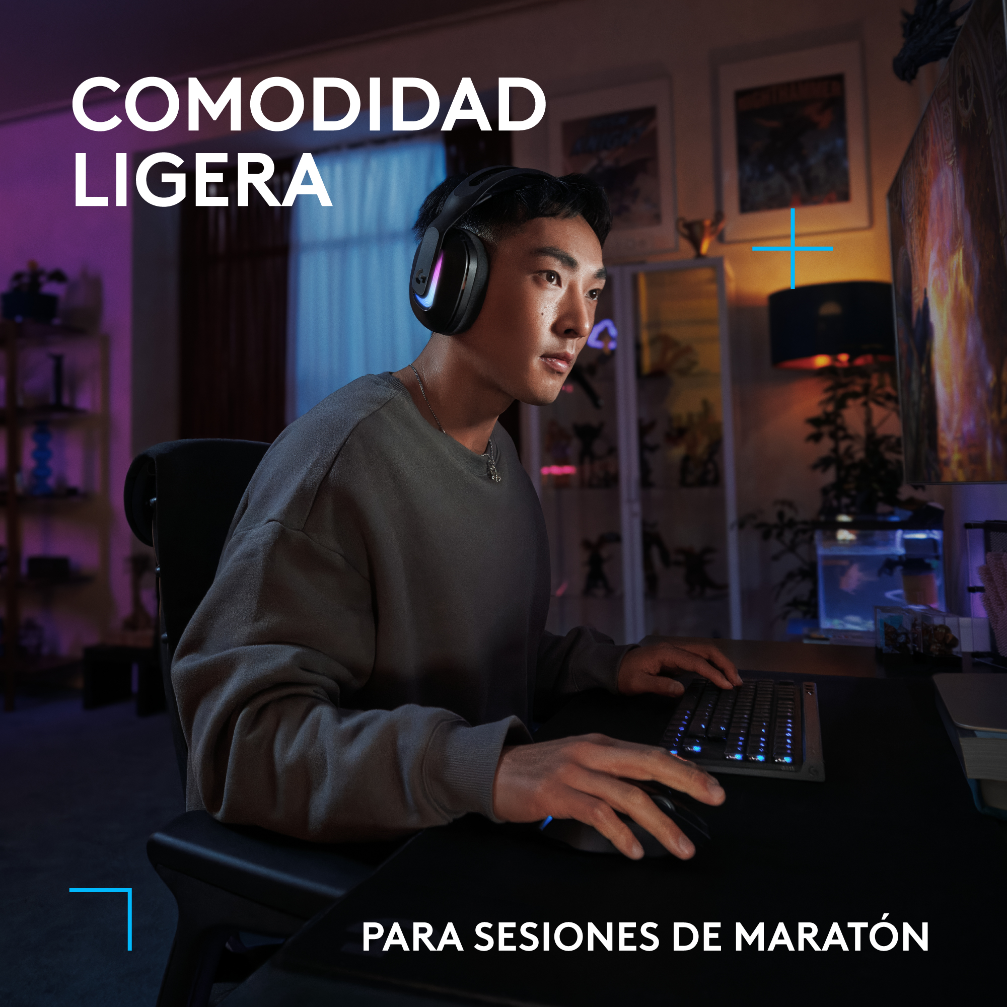 Audífonos inalámbricos G522 LIGHTSPEED para juegos gaming con LIGHTSYNC RGB Negro - 5