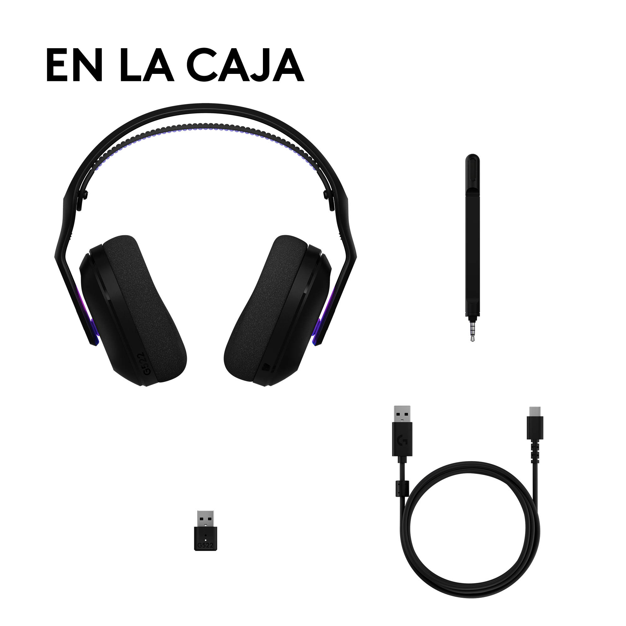 Audífonos inalámbricos G522 LIGHTSPEED para juegos gaming con LIGHTSYNC RGB Negro - 8