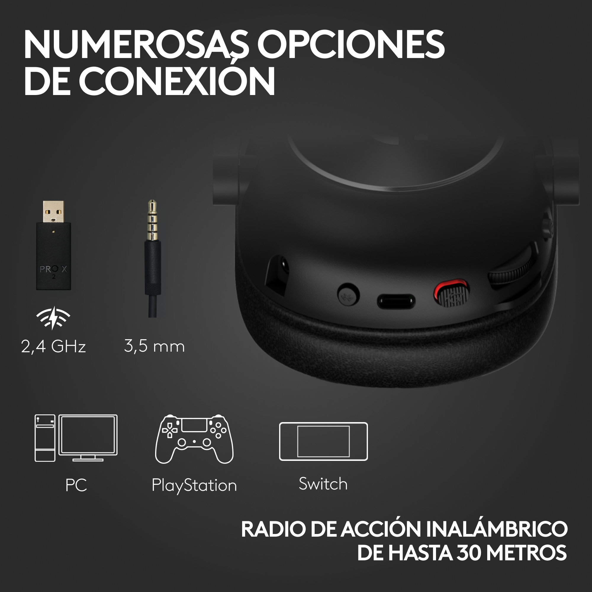 Audífonos Inalámbricos gaming Logitech G PRO X 2 LIGHTSPEED Negro - 4