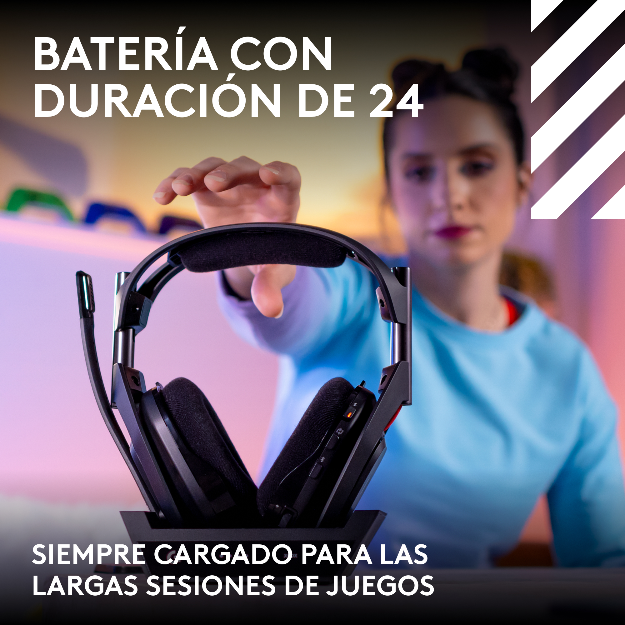 Audífonos inalámbricos con micrófono Logitech G Astro A50 LIGHTSPEED PS5-PC-XBOX + estación base Negro - 6