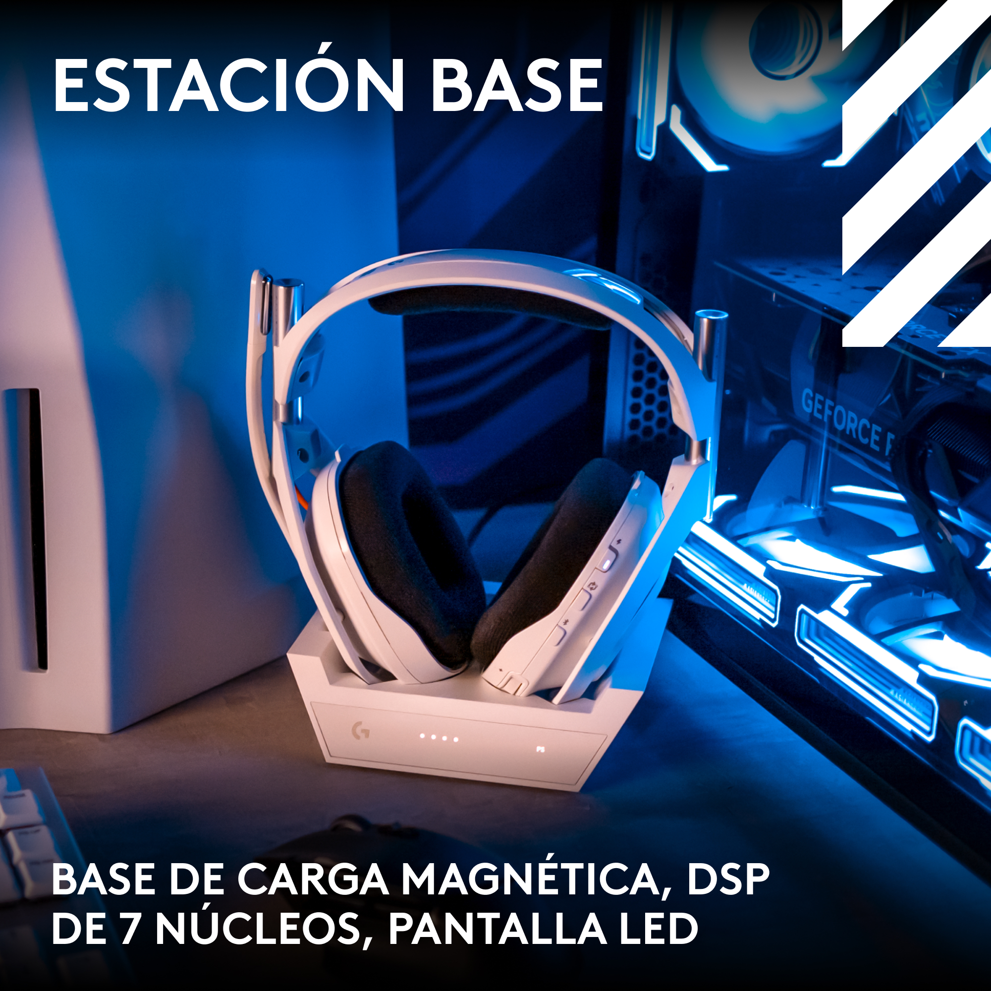 Audífonos inalámbricos con micrófono Logitech G Astro A50 LIGHTSPEED PS5-PC-XBOX + estación base Negro - 9