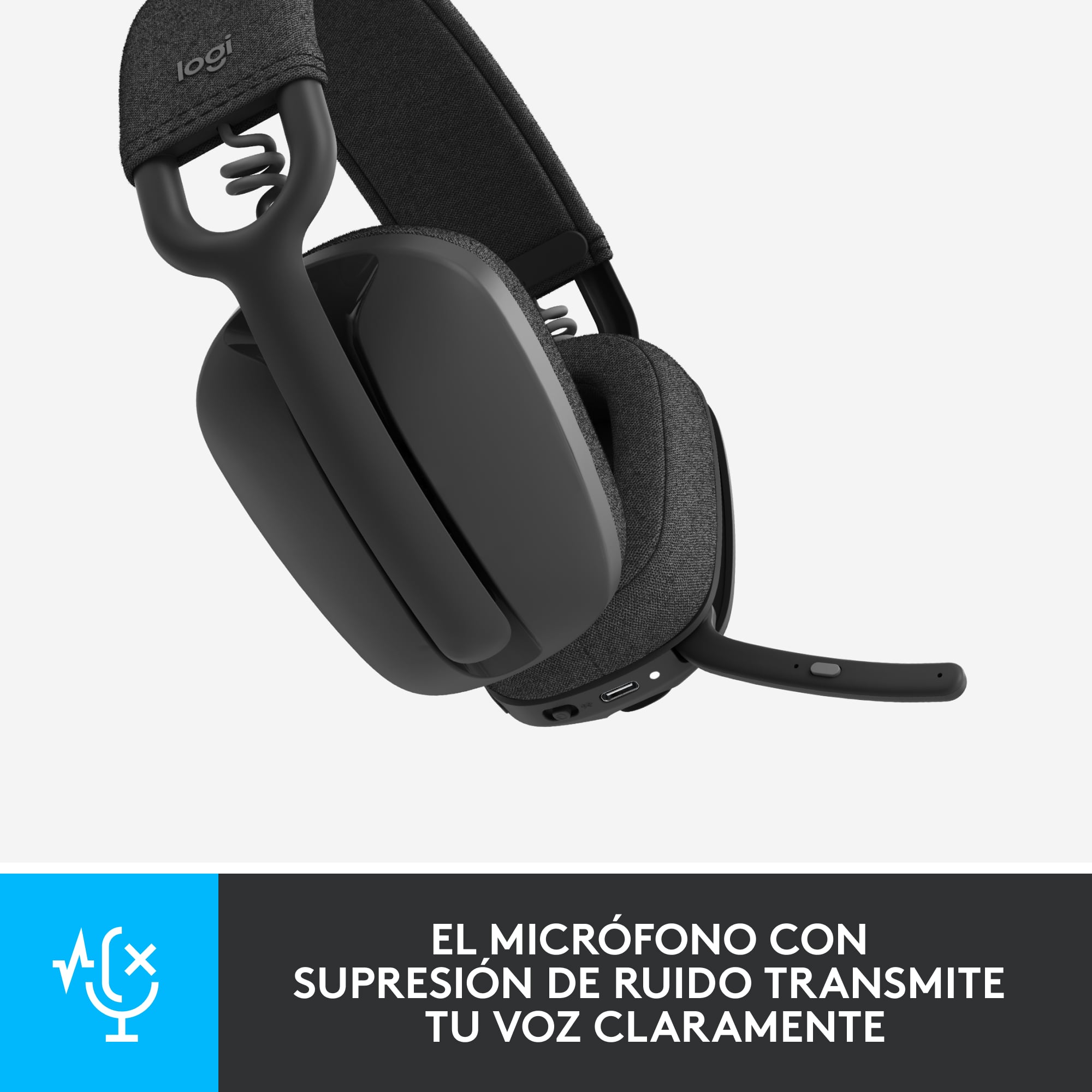 Audífonos Inalámabrico Logitech Zone Vibe 100 con Micrófono de Cancelación de Ruido Negro - 2