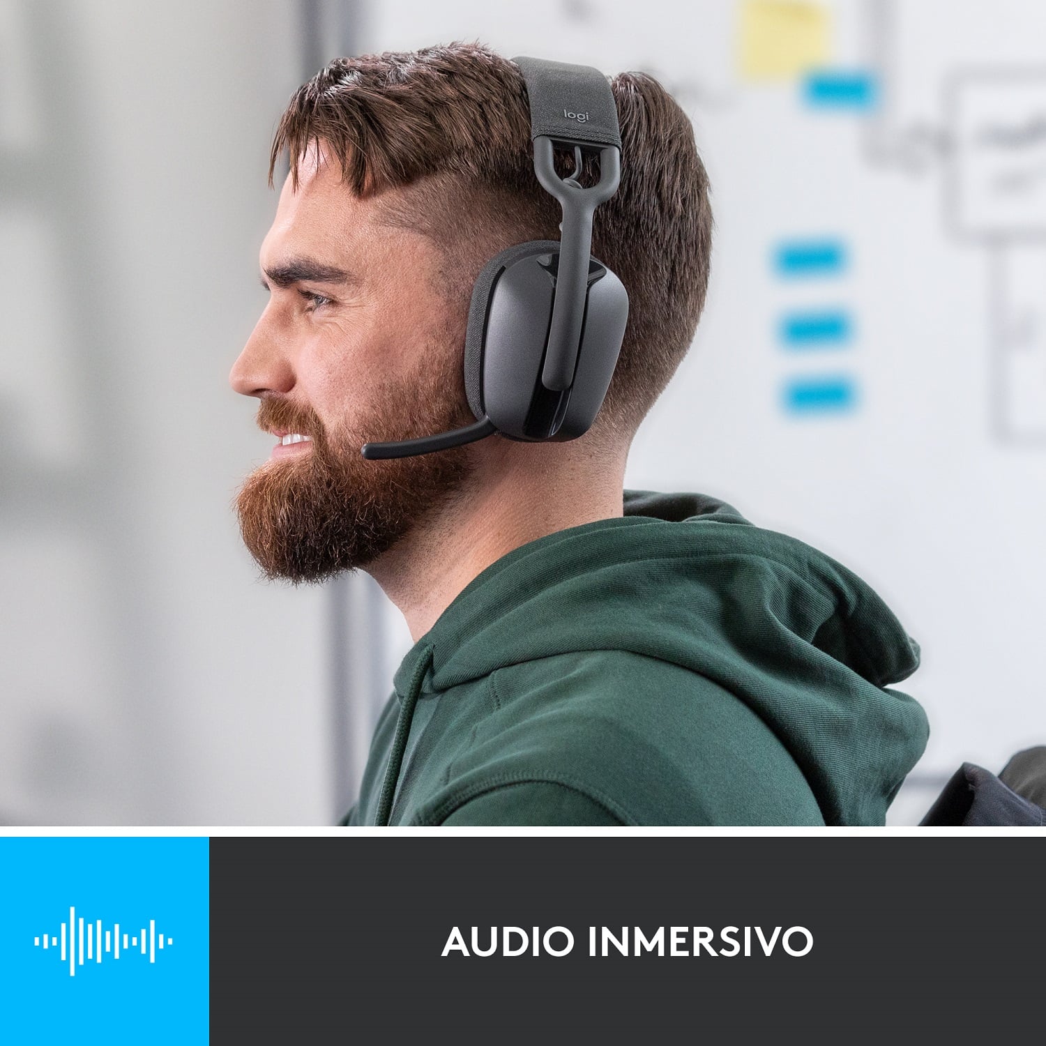 Audífonos Inalámabrico Logitech Zone Vibe 100 con Micrófono de Cancelación de Ruido Negro - 3