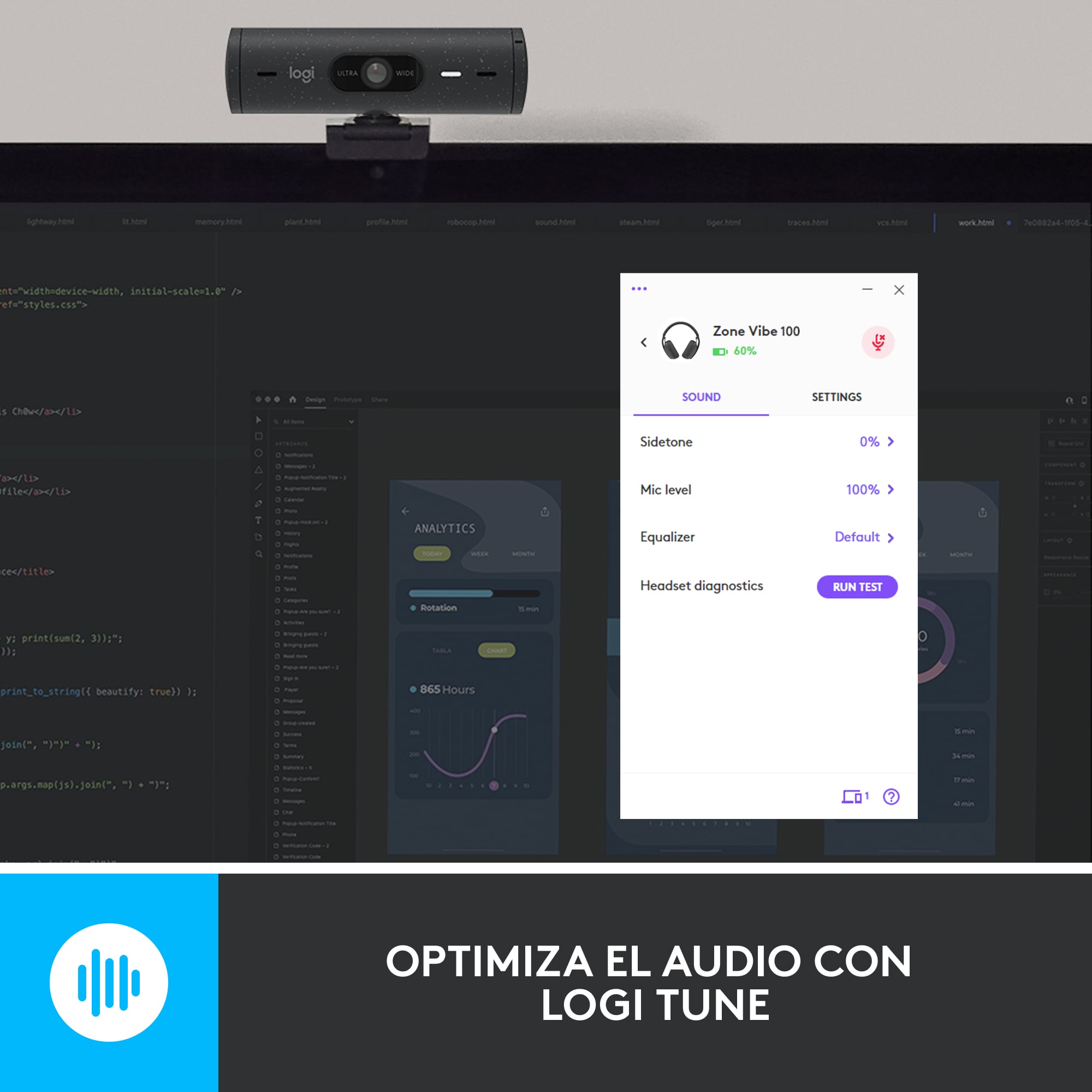 Audífonos Inalámabrico Logitech Zone Vibe 100 con Micrófono de Cancelación de Ruido Negro - 8