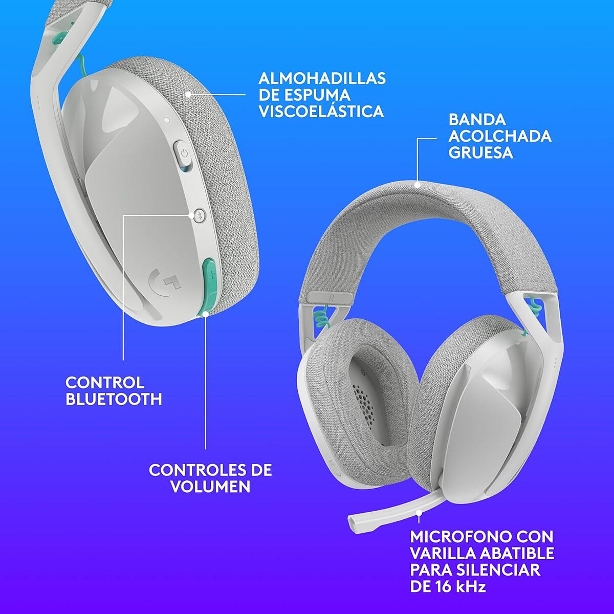 Audífonos con micrófono inalámbricos G321 LIGHTSPEED para juegos Blanco - 7