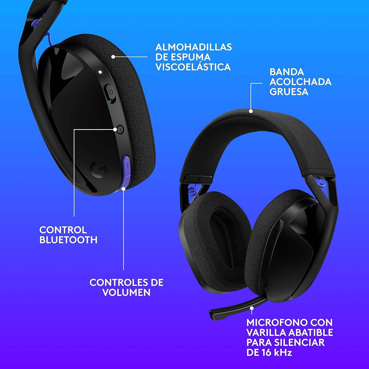 Audífonos con micrófono inalámbricos G321 LIGHTSPEED para juegos Negro - 7