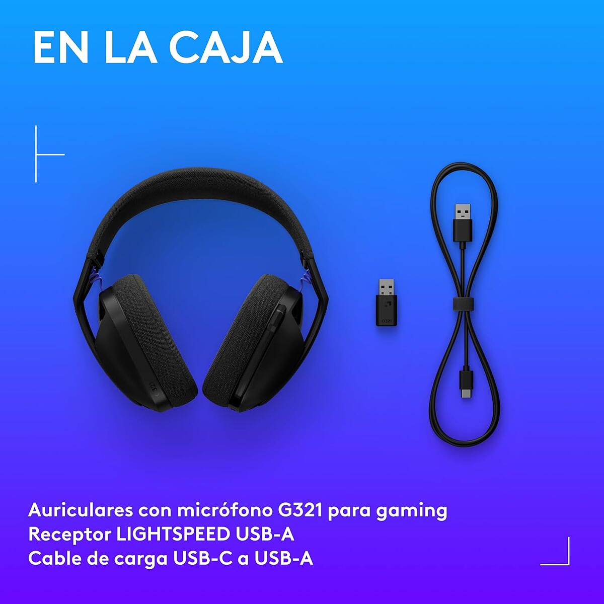 Audífonos con micrófono inalámbricos G321 LIGHTSPEED para juegos Negro - 8