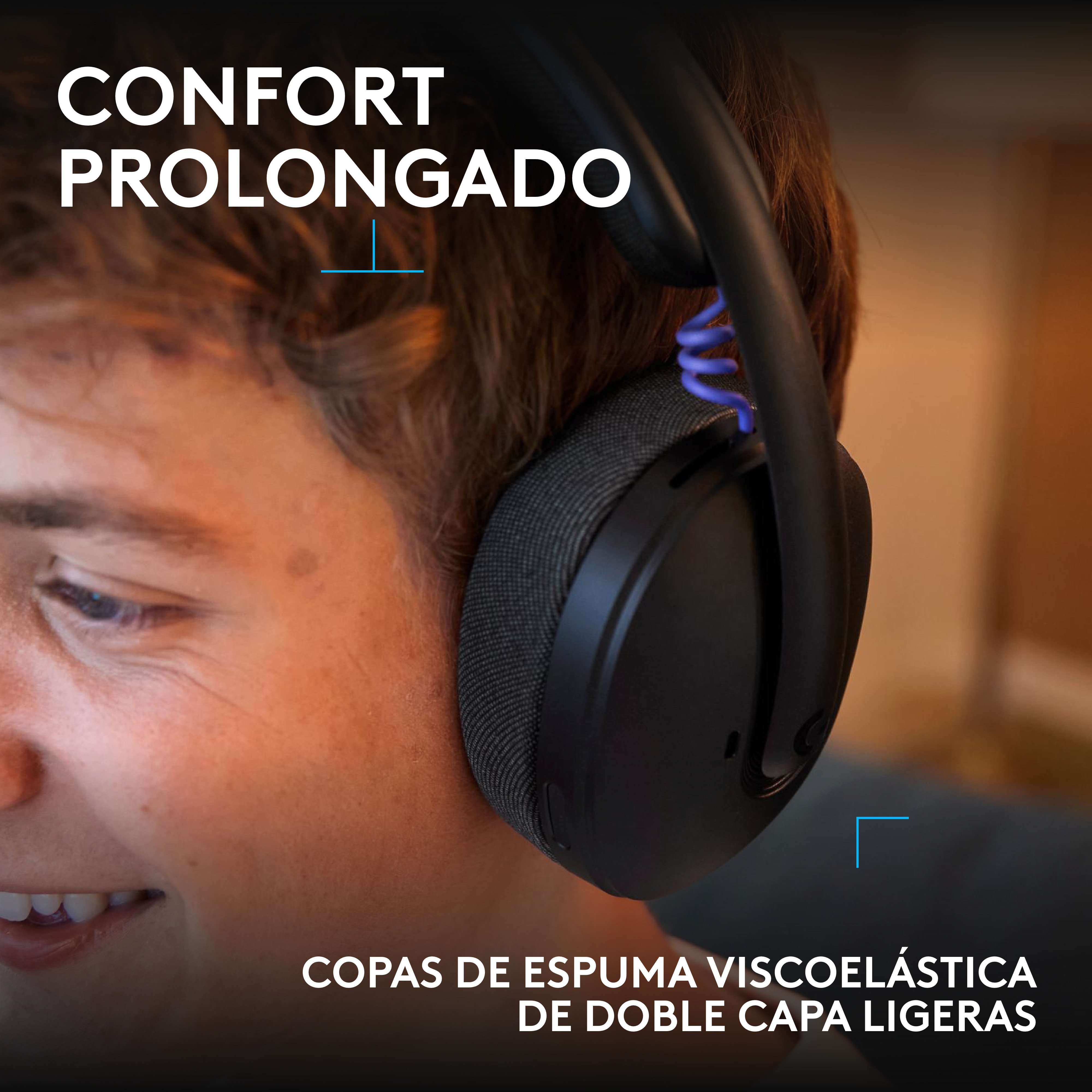 Audífonos con micrófono inalámbricos G325 LIGHTSPEED para juegos Negro - 2