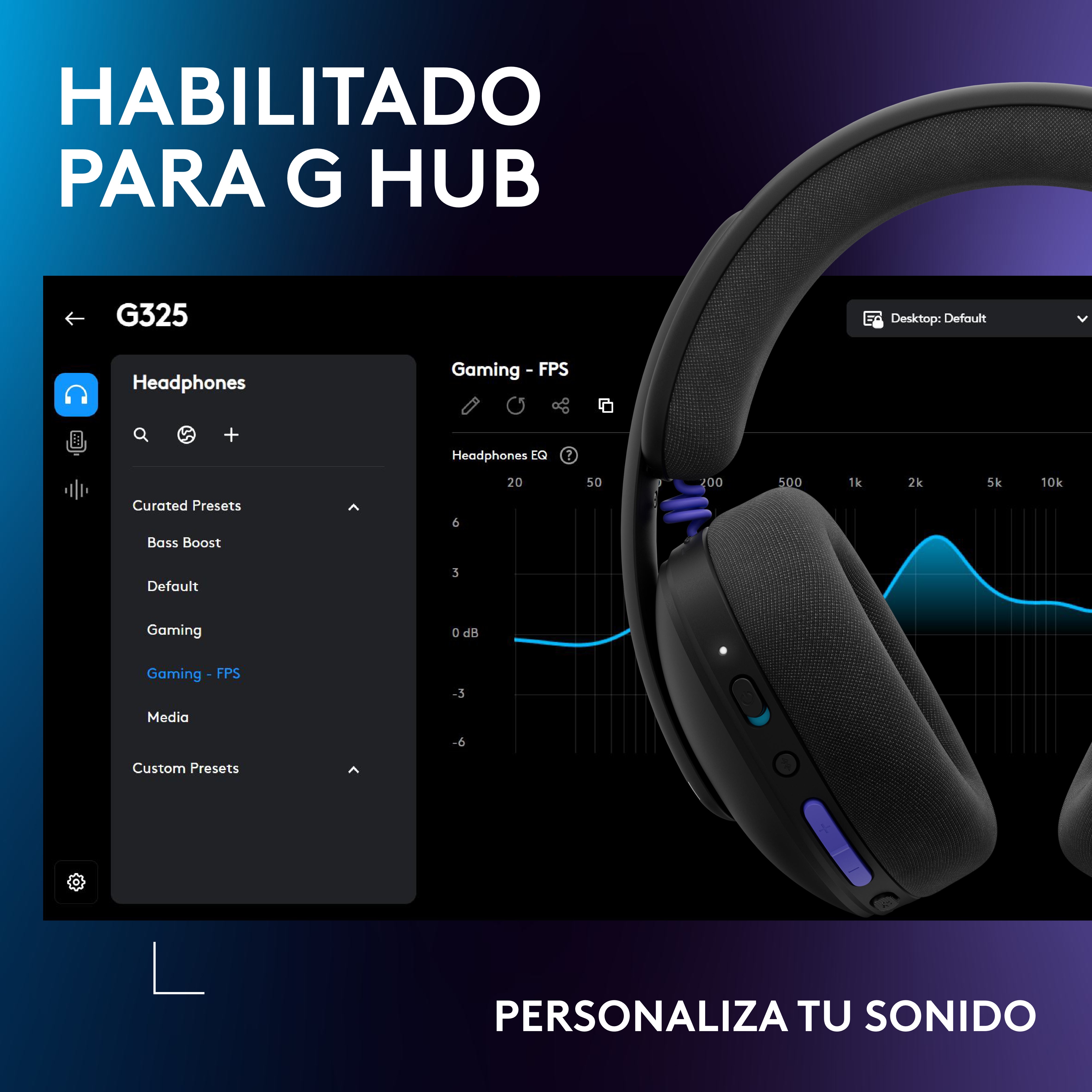 Audífonos con micrófono inalámbricos G325 LIGHTSPEED para juegos Negro - 9