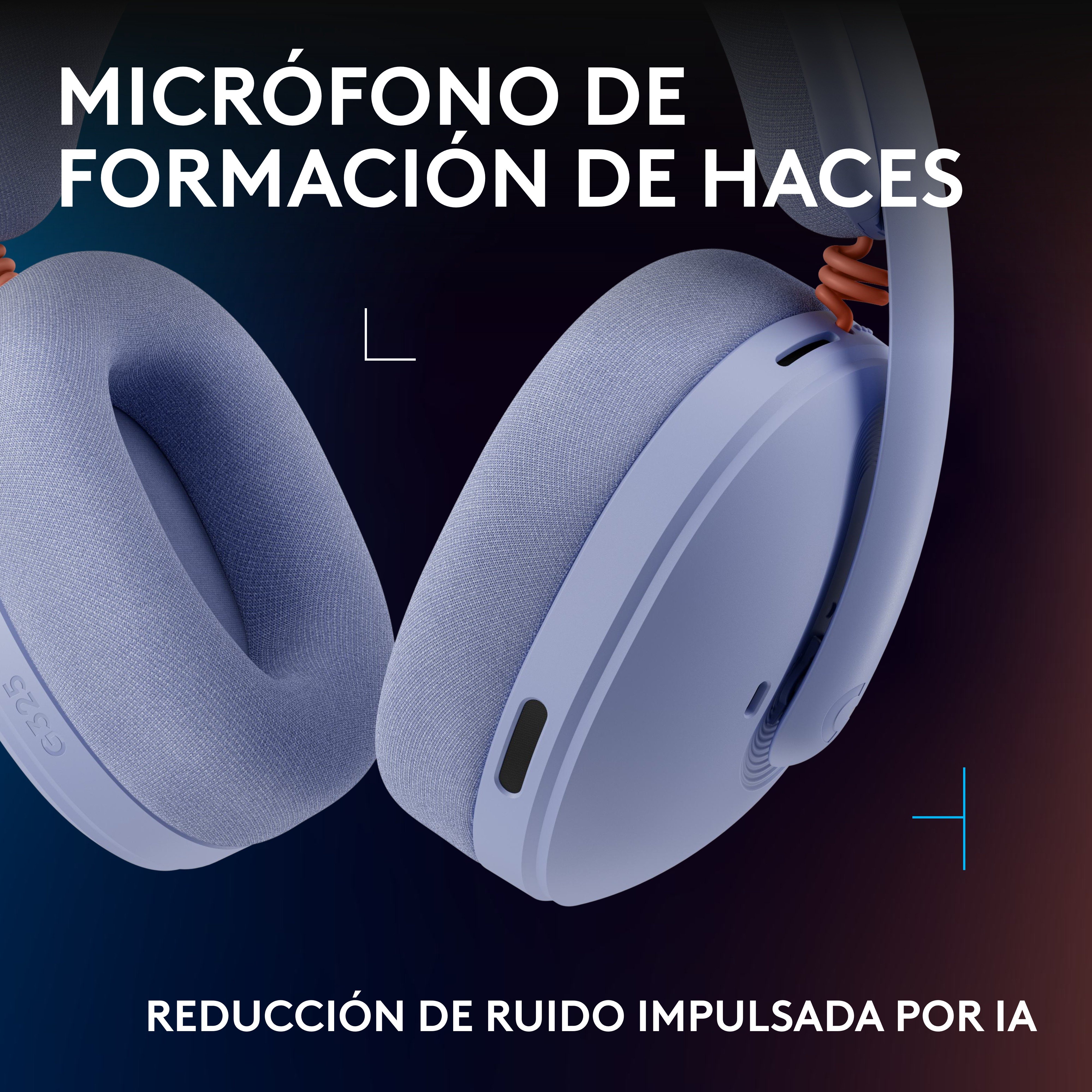 Audífonos con micrófono inalámbricos G325 LIGHTSPEED para juegos Lila - 5