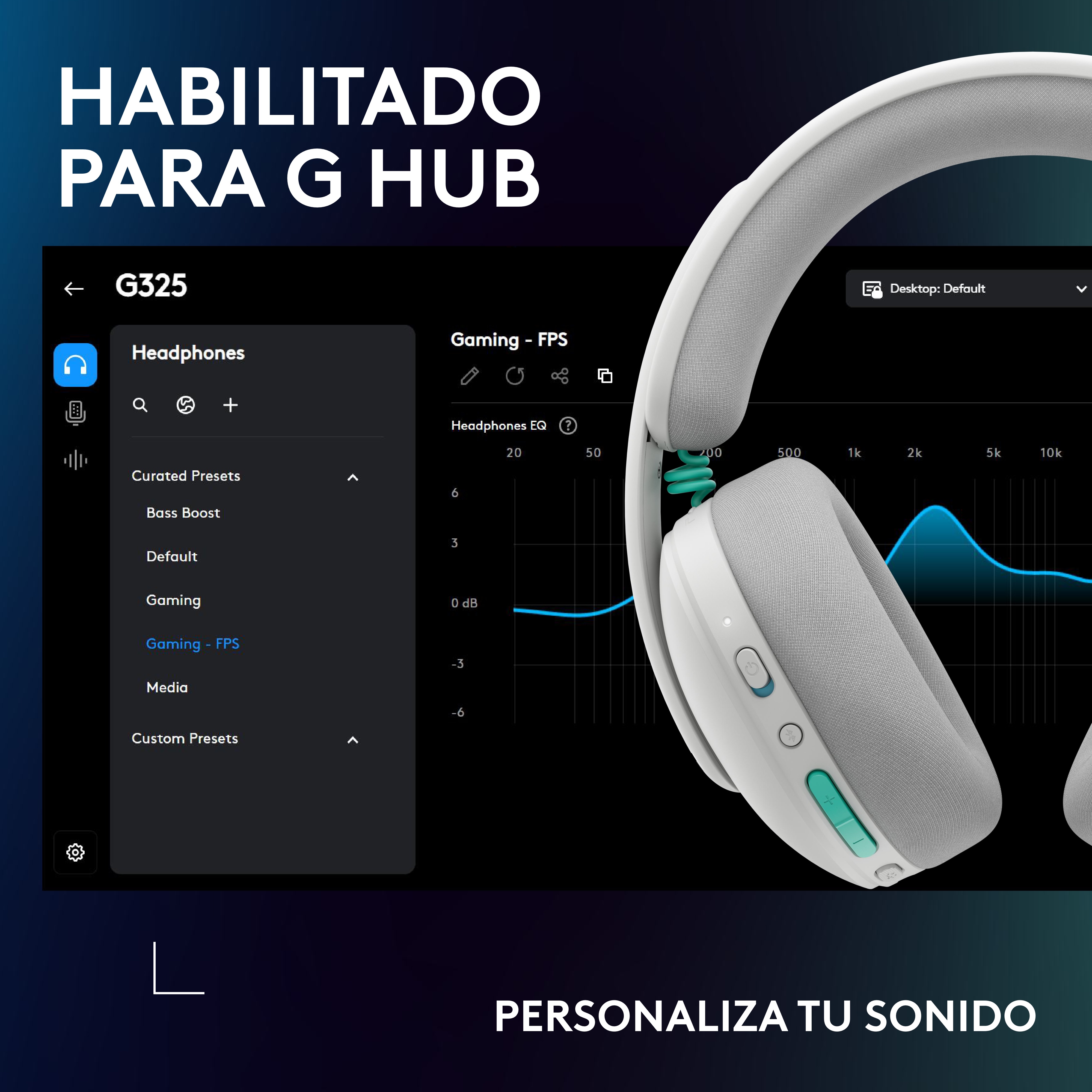 Audífonos con micrófono inalámbricos G325 LIGHTSPEED para juegos Blanco - 9