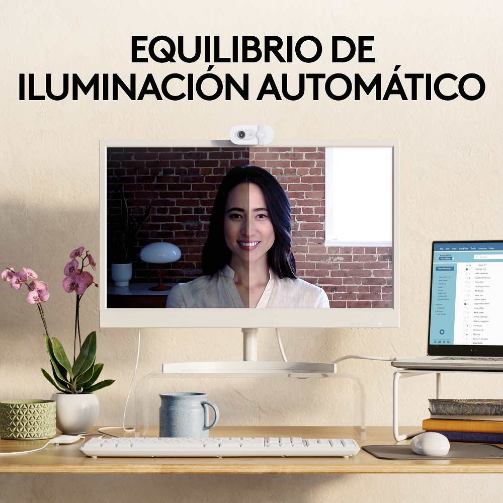 Cámara Web Logitech Brio 100 FHD 1080P Blanco - 3
