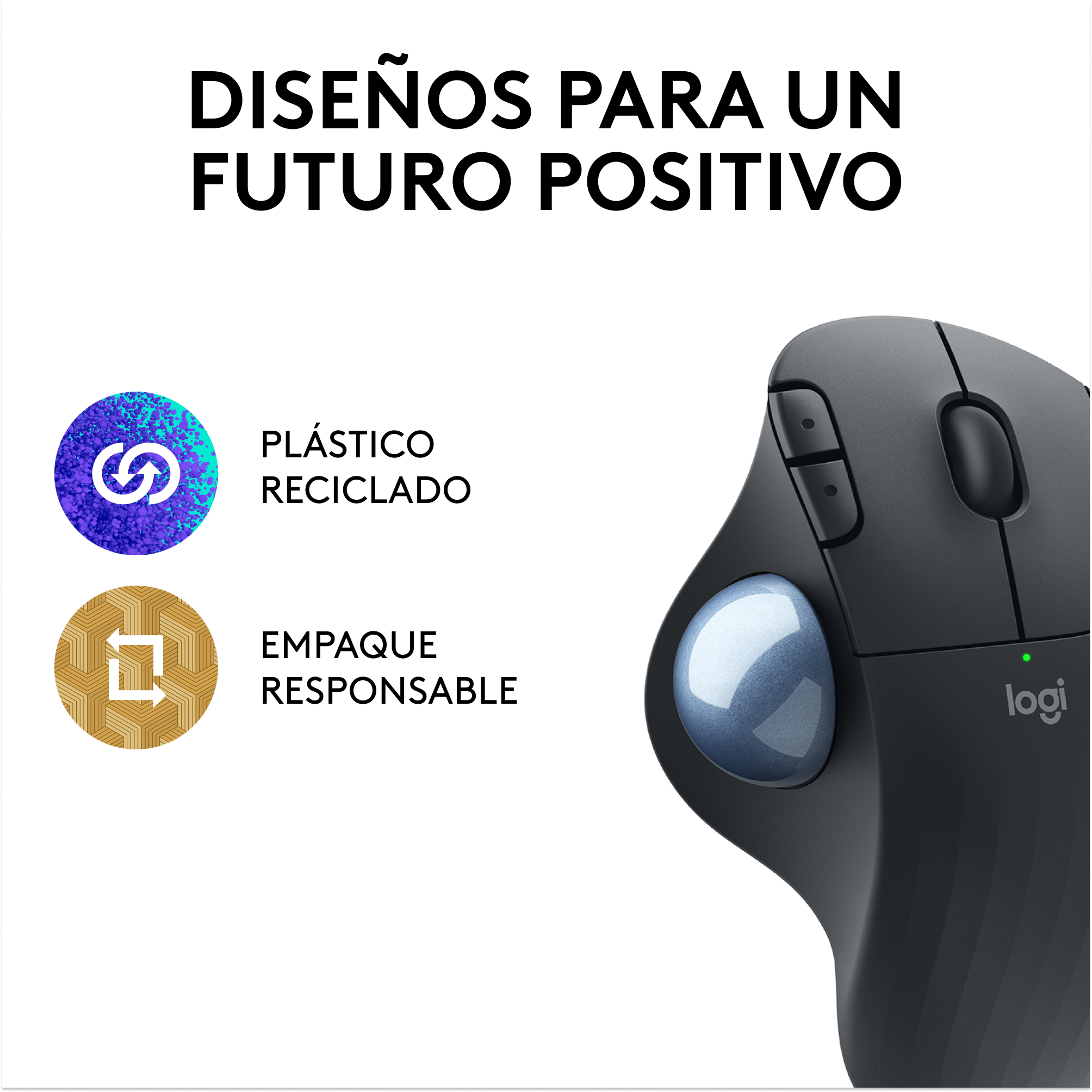 MOUSE INALÁMBRICO TRACKBALL ERGO M575S NEGRO - 9
