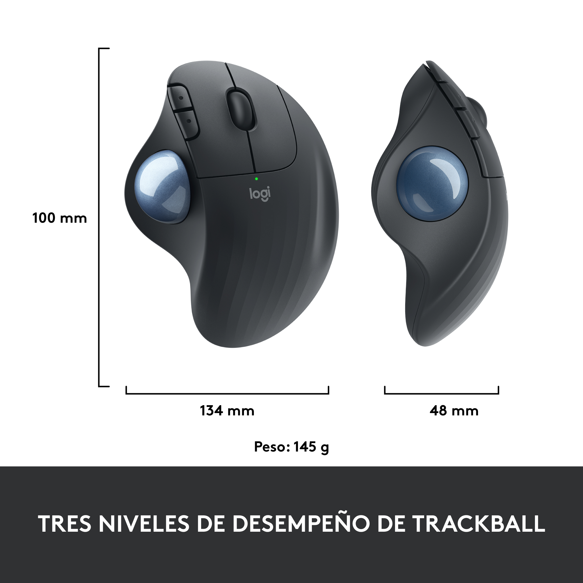 MOUSE INALÁMBRICO TRACKBALL ERGO M575S NEGRO - 10