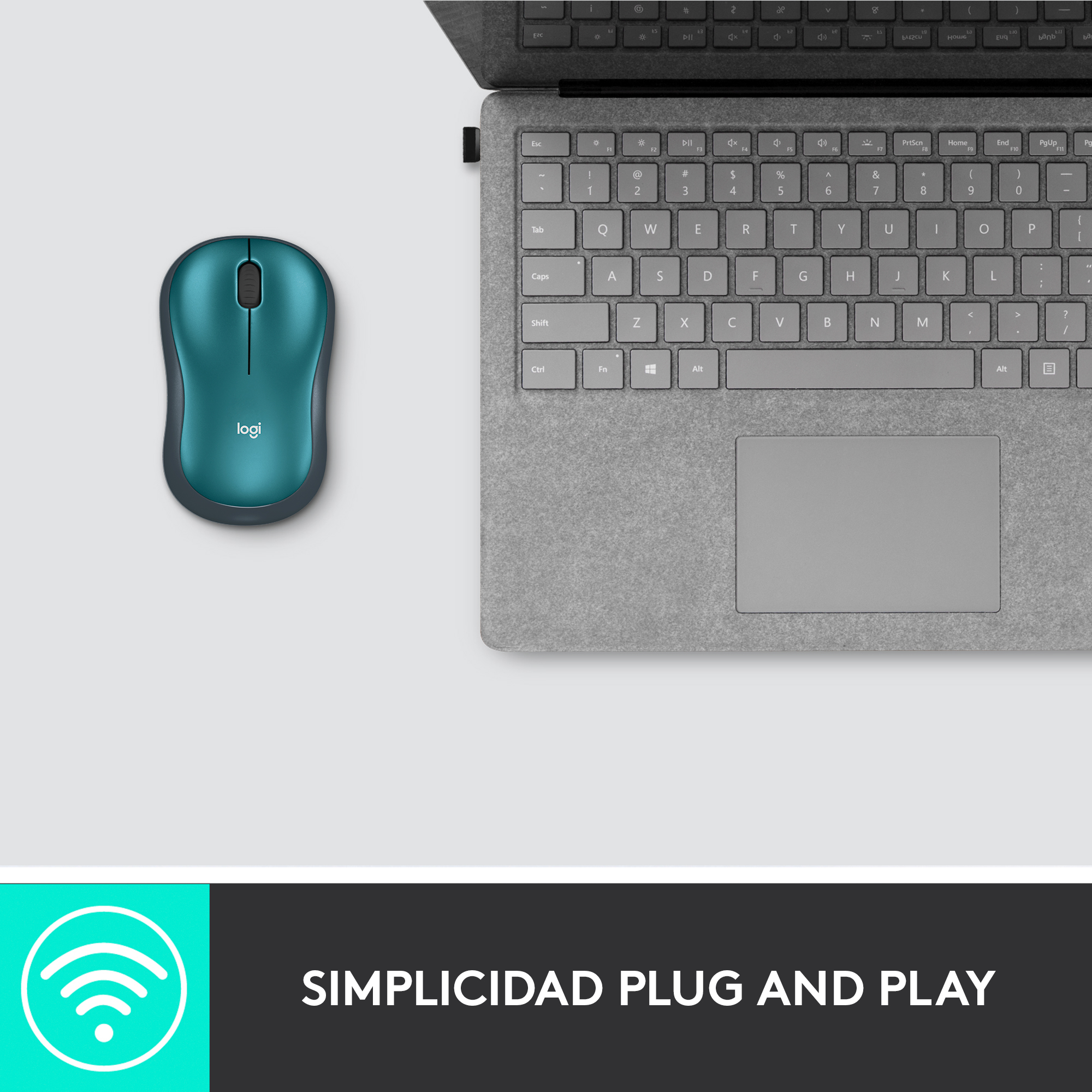 Mouse inalámbrico Logitech M185 Azul - 7