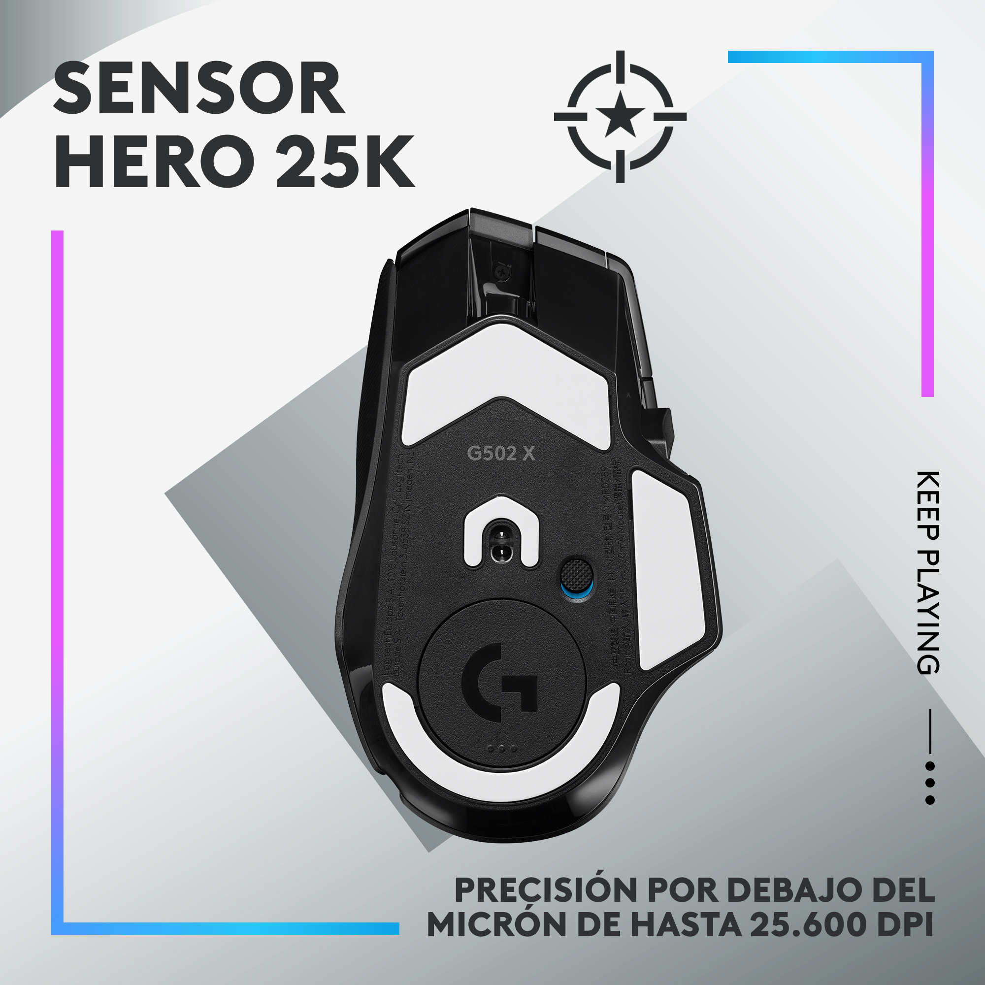 Mouse inalámbrico Logitech G502 X PLUS LIGHTSPEED RGB para juegos Negro - 3