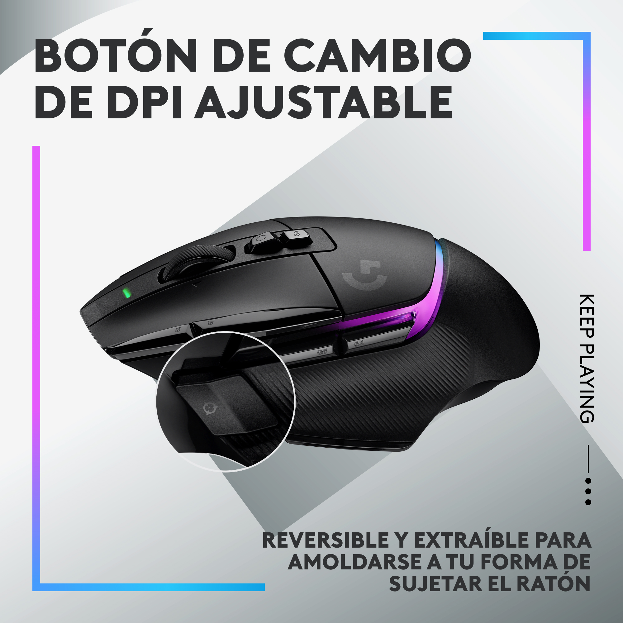 Mouse inalámbrico Logitech G502 X PLUS LIGHTSPEED RGB para juegos Negro - 5