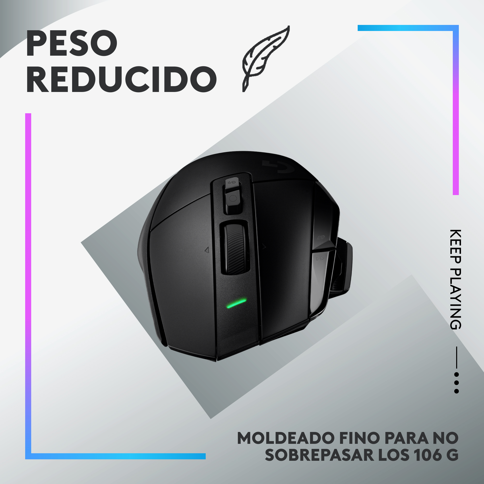 Mouse inalámbrico Logitech G502 X PLUS LIGHTSPEED RGB para juegos Negro - 7