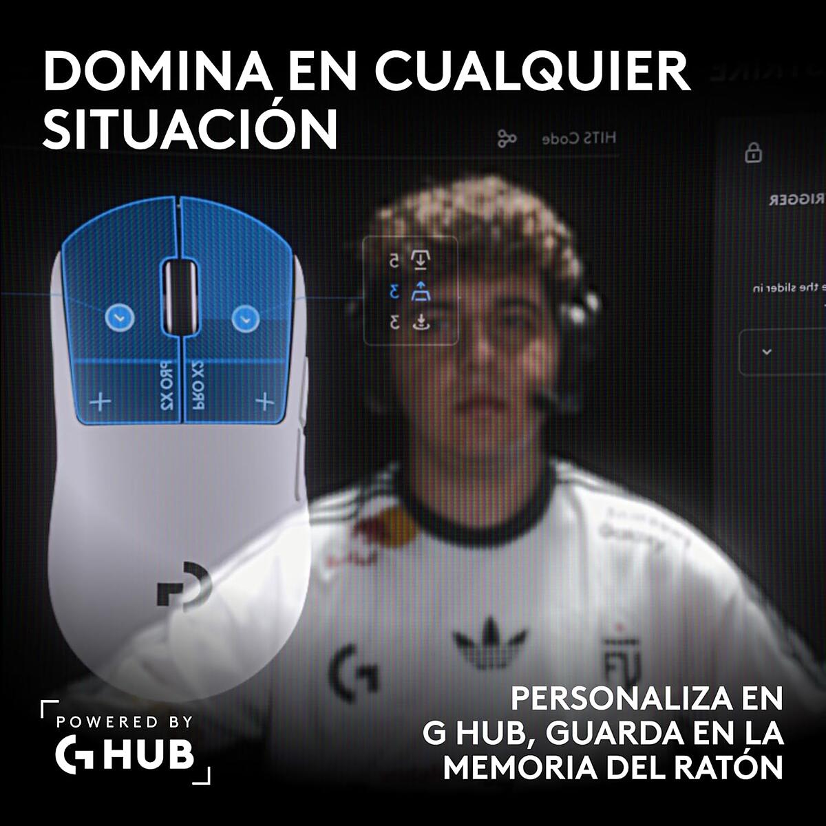 Mouse Inalámbrico Logitech PRO X2 SUPERSTRIKE para juegos Negro/Blanco - 5