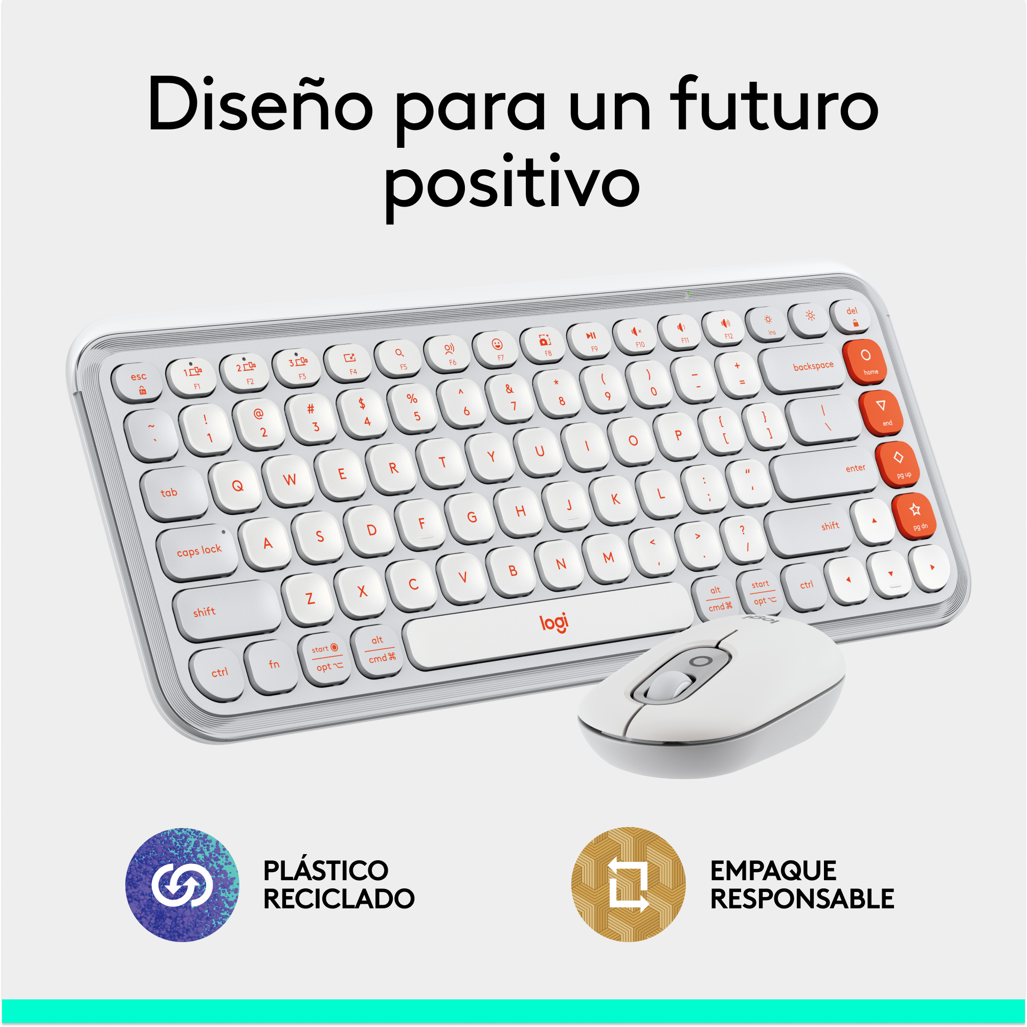 Combo teclado y mouse Logitech POP Icon Blanco - 10
