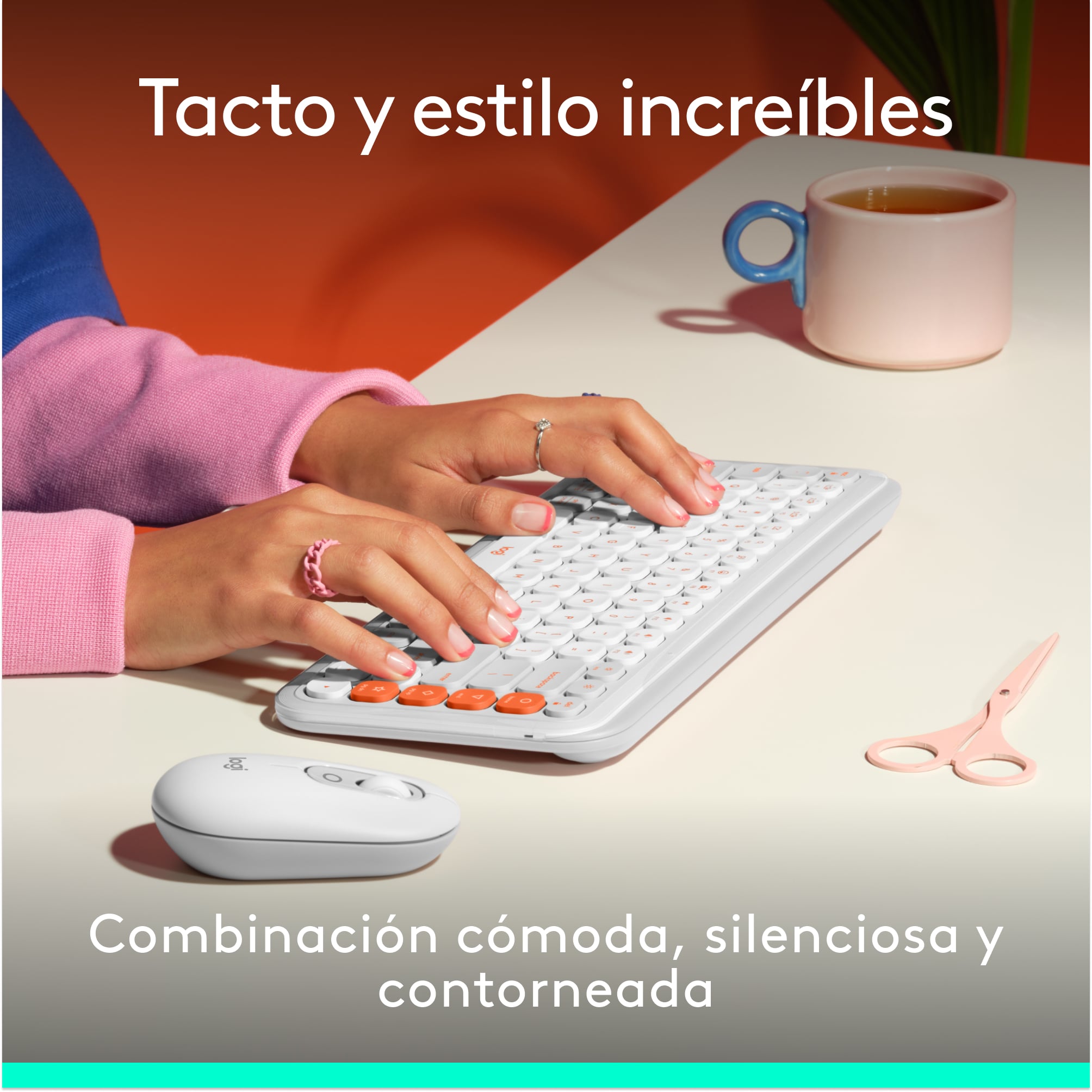 Combo teclado y mouse Logitech POP Icon Blanco - 2