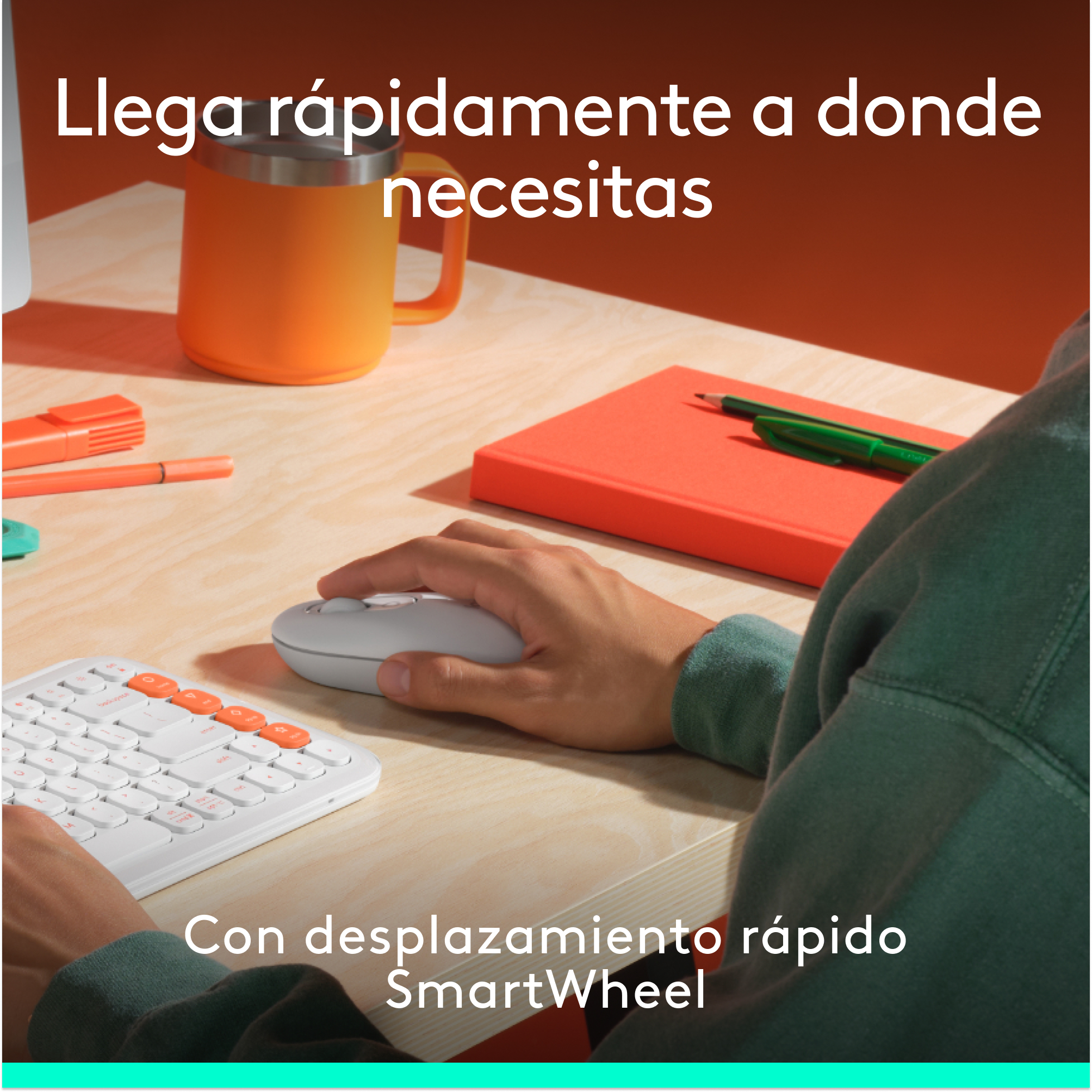 Combo teclado y mouse Logitech POP Icon Blanco - 4