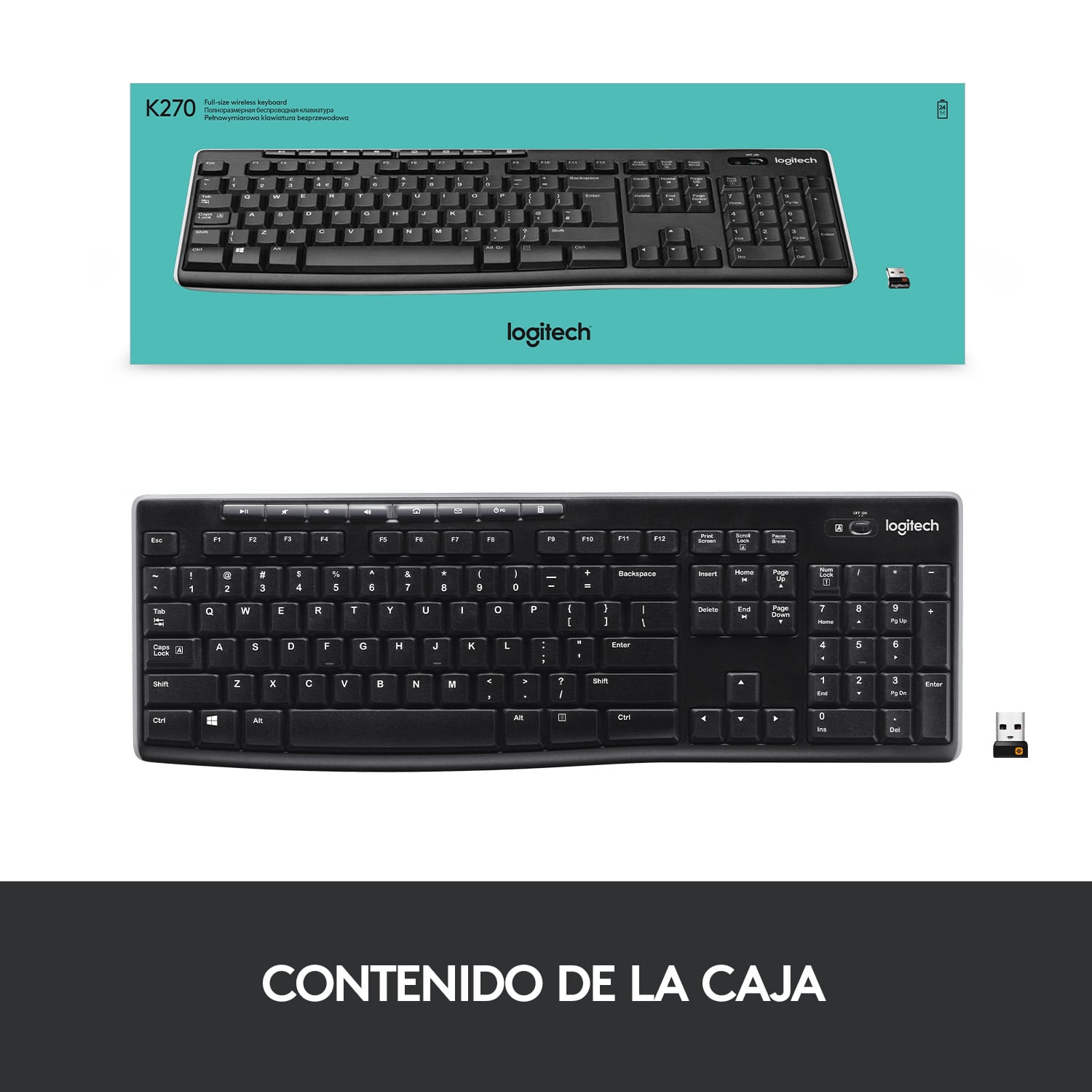 TECLADO INALÁMBRICO LOGITECH K270 NEGRO - 6