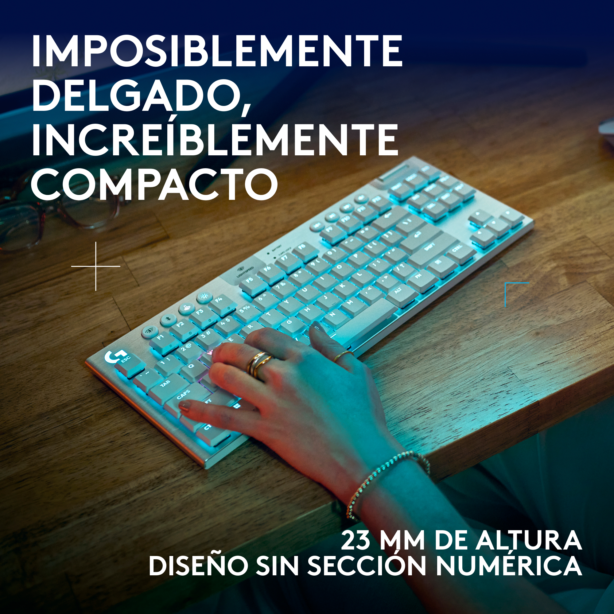 Teclado inalámbrico Logitech G915 X LIGHTSPEED TKL para juegos Blanco - 7