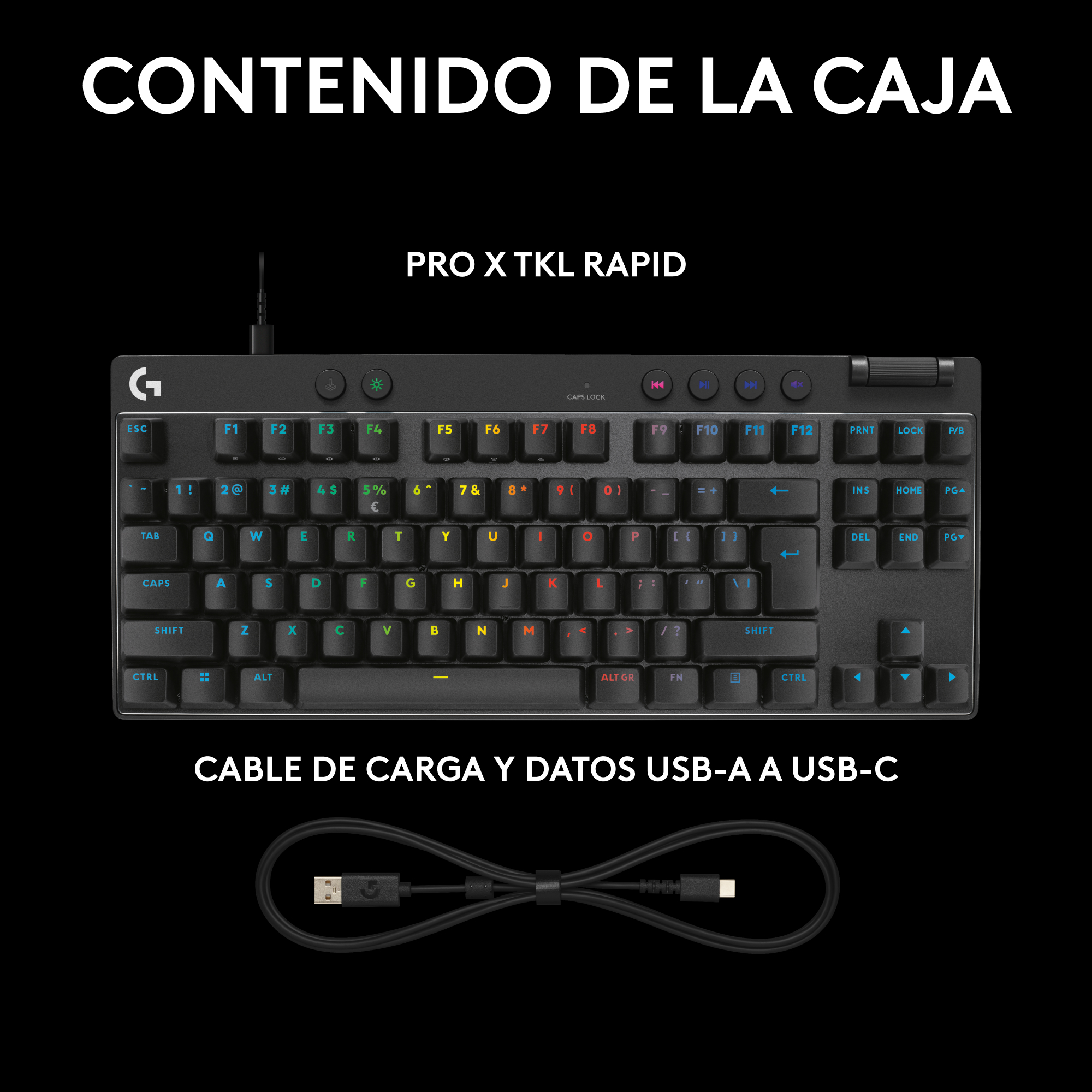 Teclado inalámbrico LOGITECH PRO X TKL RAPID con interruptores analógicos para juegos Negro - 7