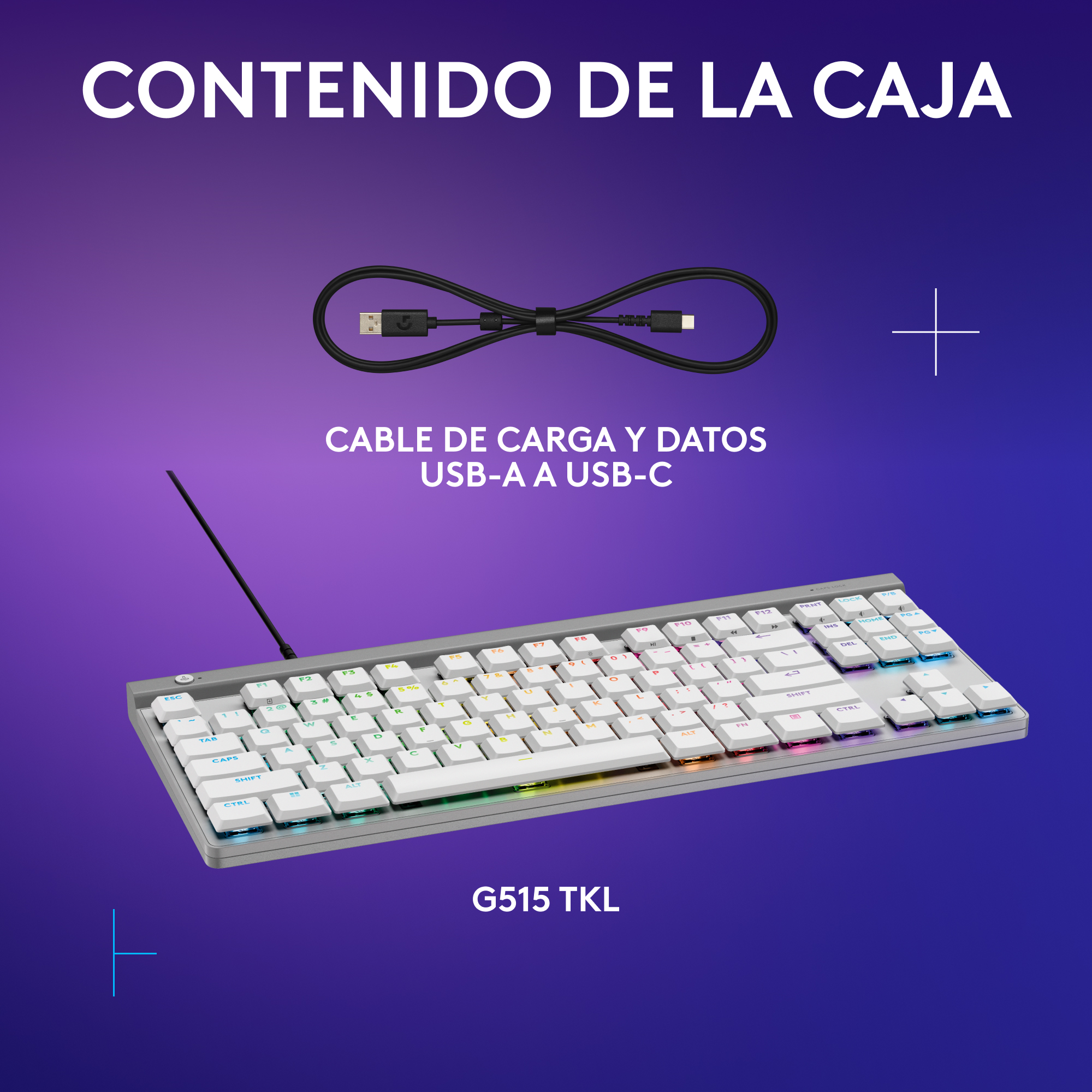 Teclado inalámbrico Logitech G515 TKL LIGHTSYNC RGB KEYCONTROL para juegos Blanco - 7