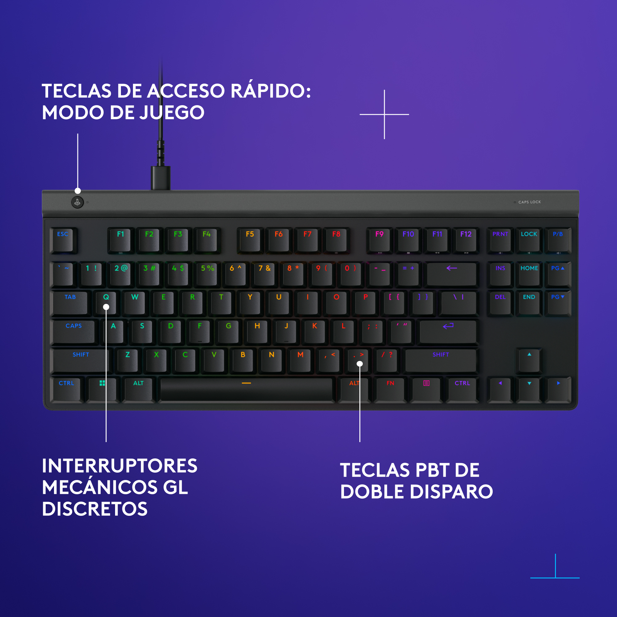 Teclado inalámbrico Logitech G515 TKL LIGHTSYNC RGB KEYCONTROL para juegos Negro - 5