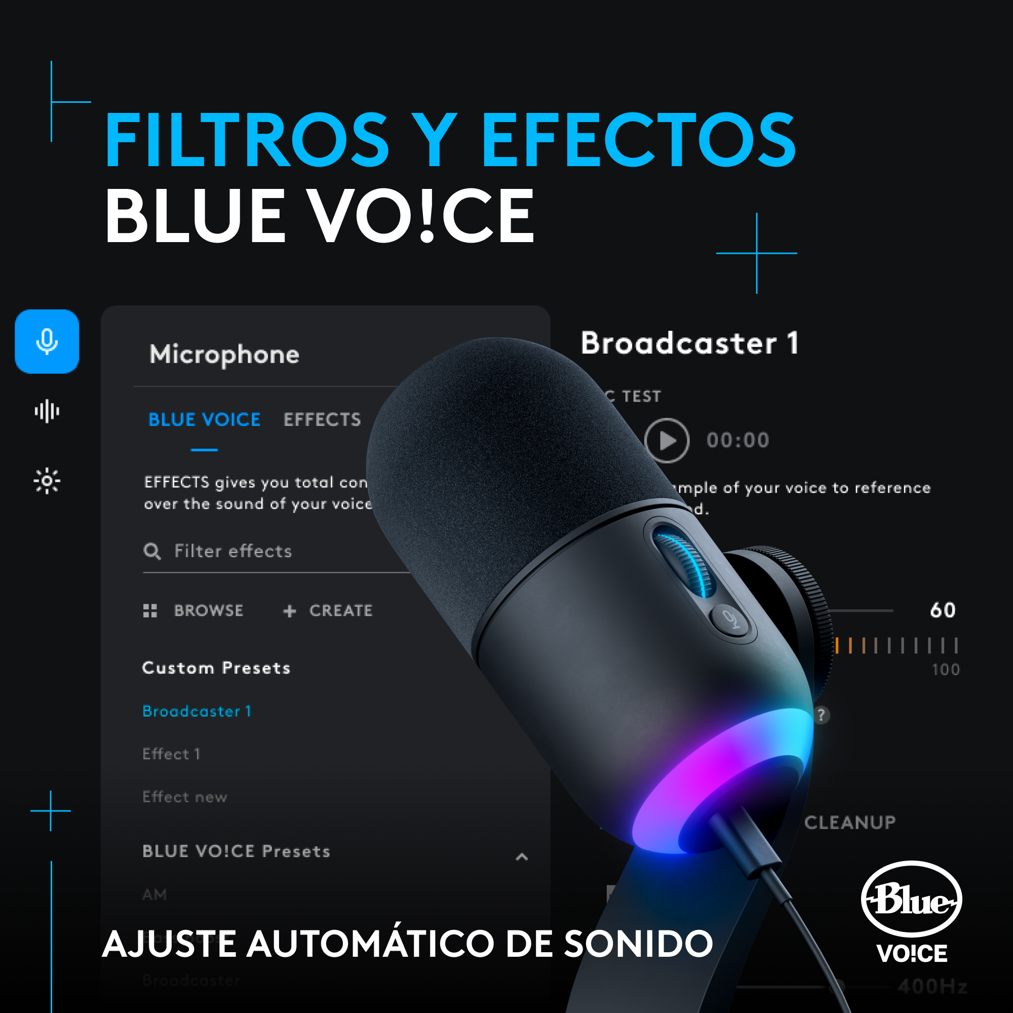 Micrófono Yeti GX dinámico RGB para juegos Negro - 3