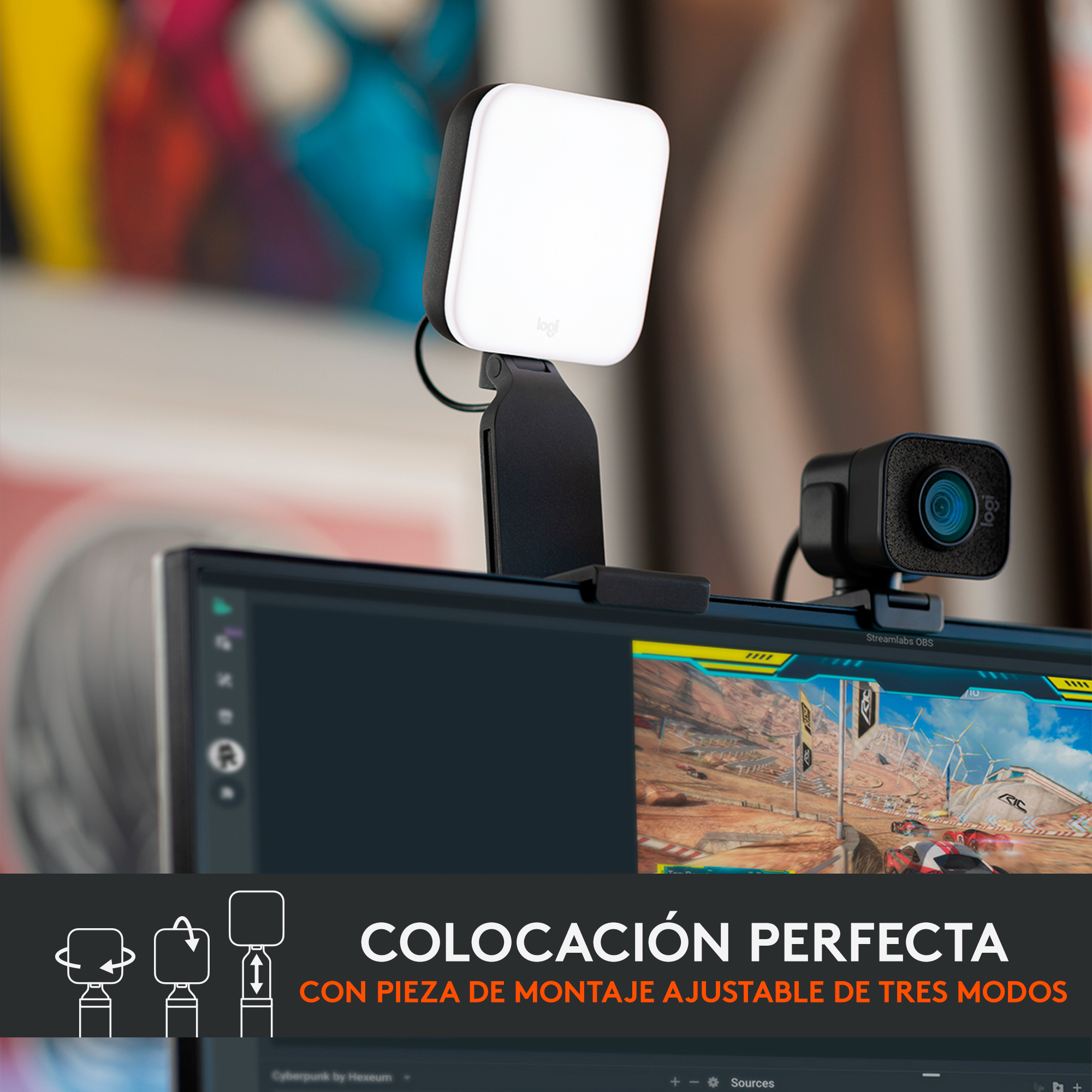 Luz para Streaming Logitech Litra Glow Premium LED - 3