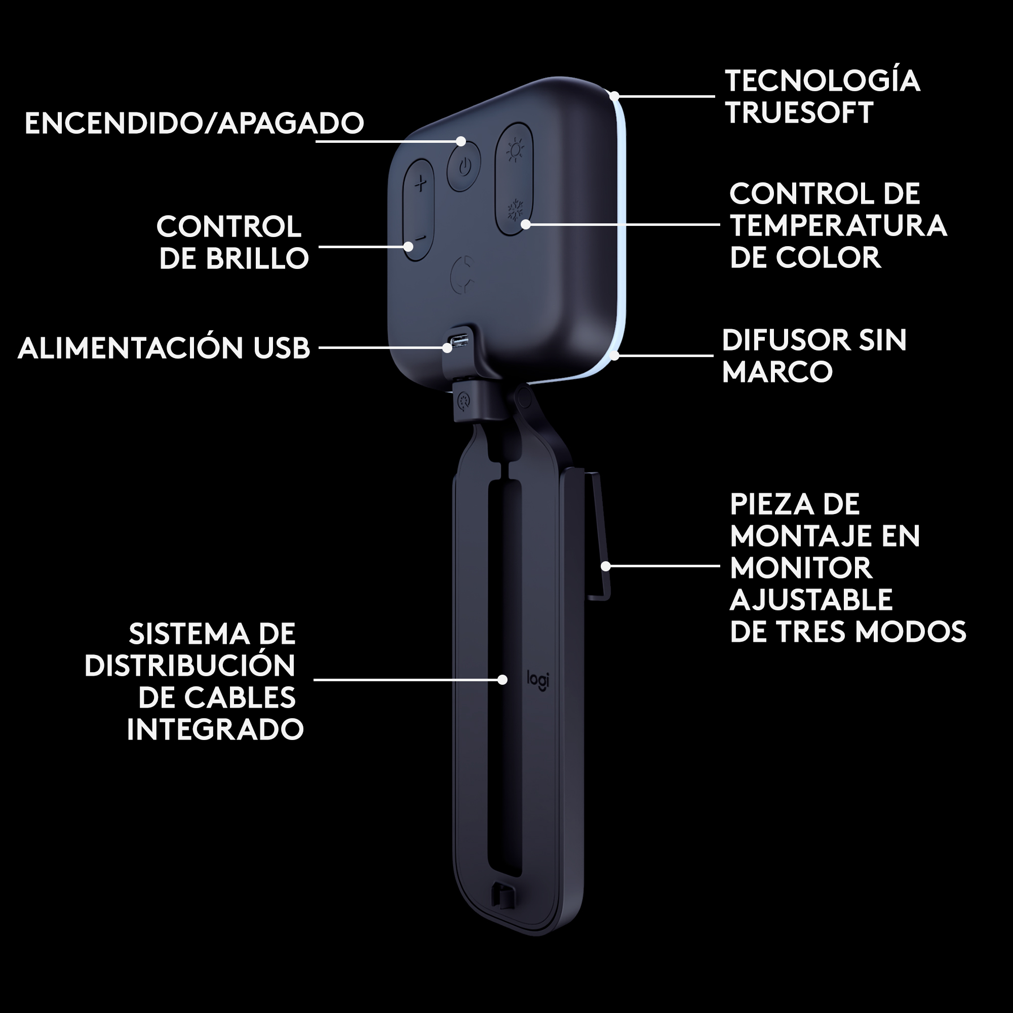 Luz para Streaming Logitech Litra Glow Premium LED - 4