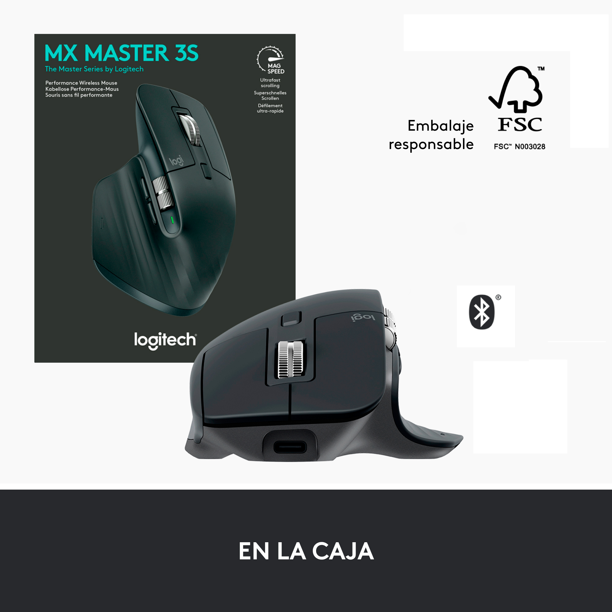 Mouse Bluetooth ultra rápido Logitech MX Master 3S Negro - 9
