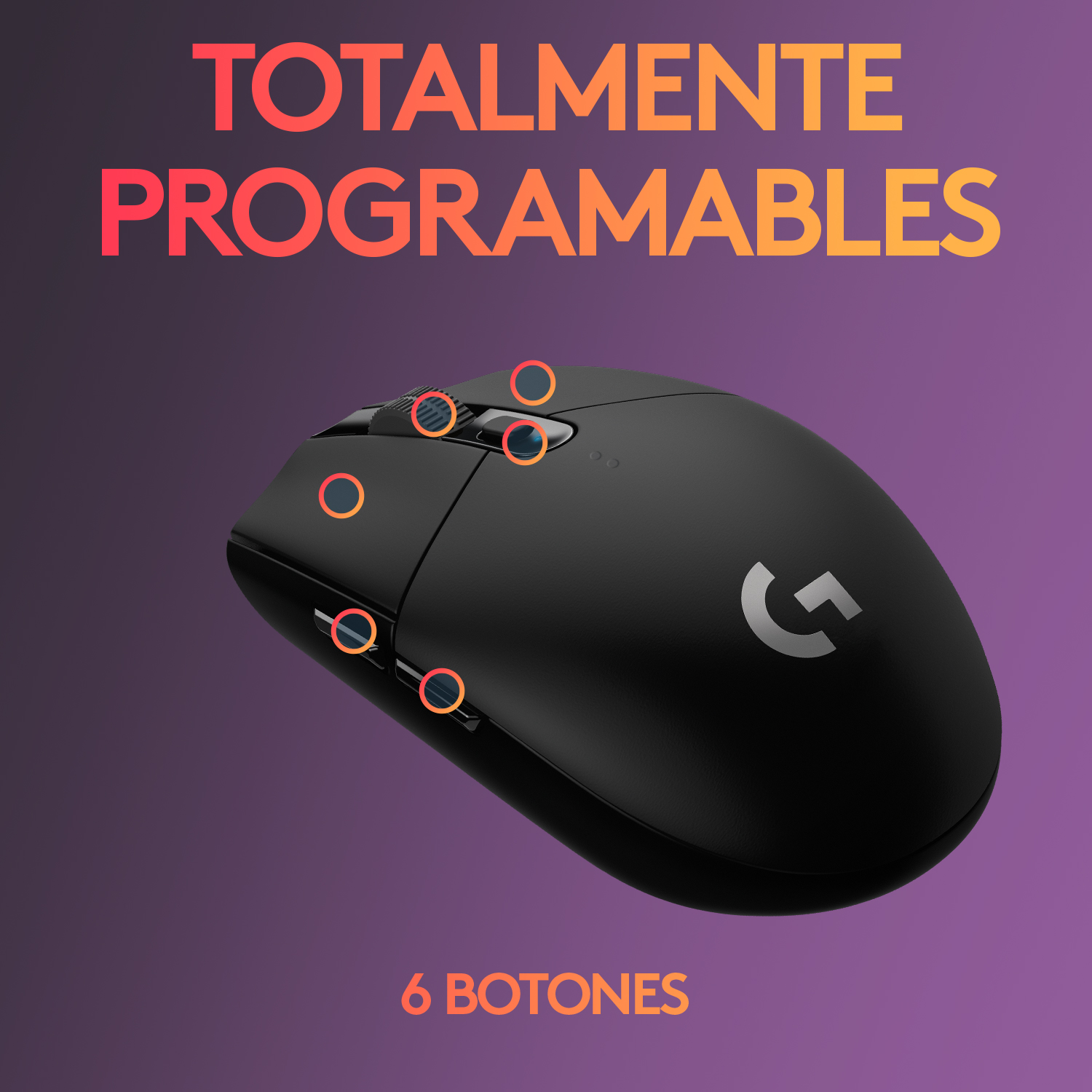 Mouse inalámbrico Logitech G305 LIGHTSPEED para gaming Negro - 5